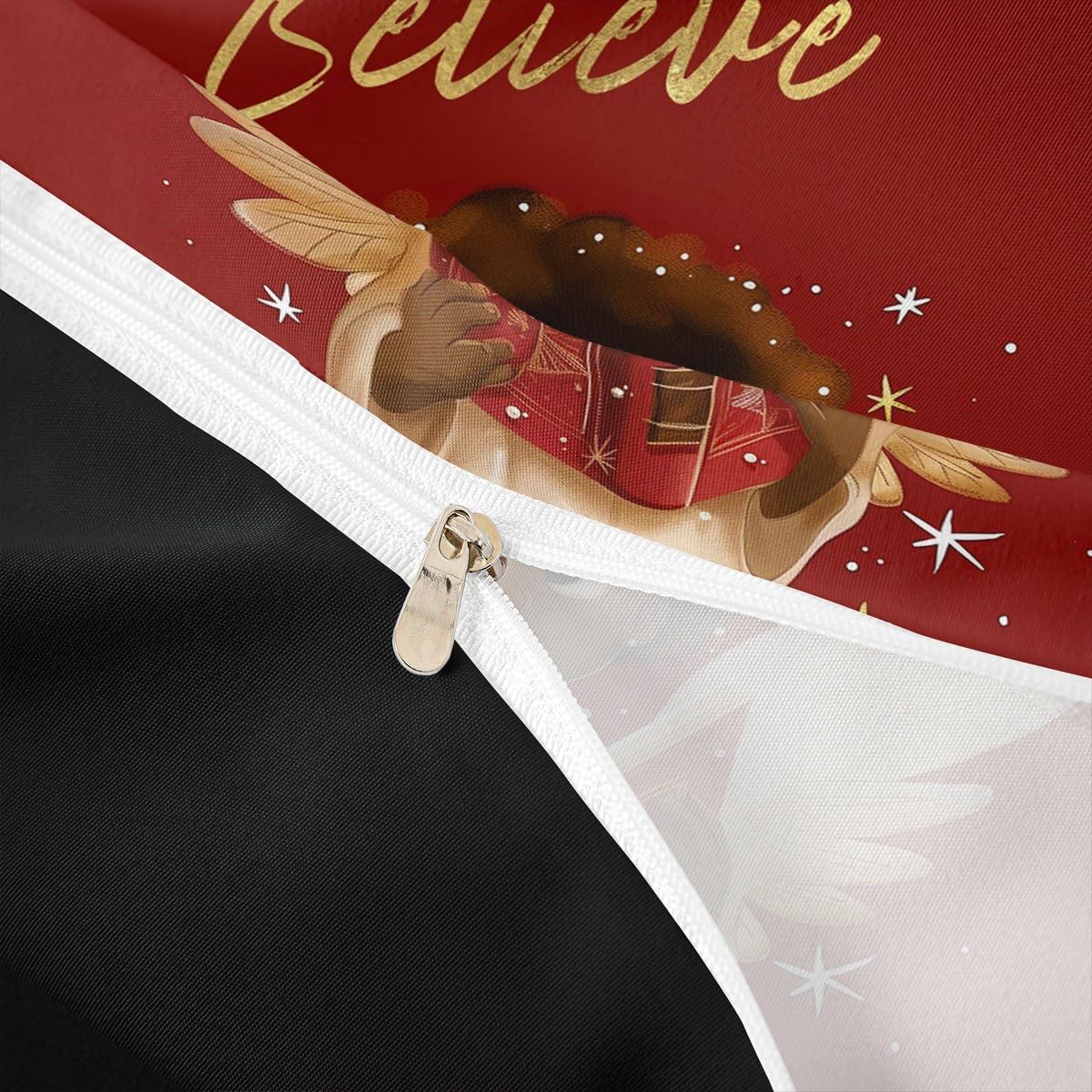 Homewish Merry Christmas poszewka na kołdrę podwójny czarny Święty Mikołaj dekoracje świąteczne zestawy pościeli, afroamerykański anioł narzuta na łóżko czarny afro świąteczny prezent zestaw łóżek