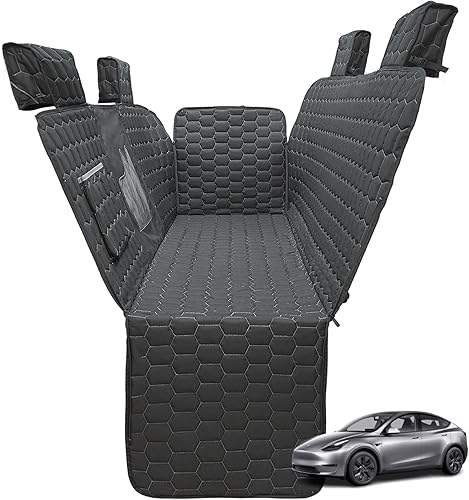 Meginc Fundas de asiento para perro para asiento trasero, forro para mascotas para Tesla Modelo Y, 100% impermeable, protector de asiento trasero