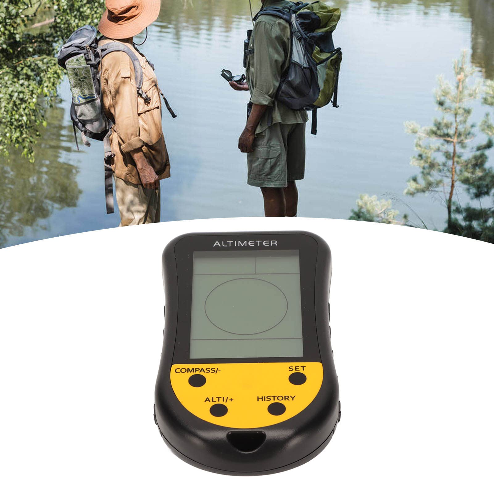 Altímetro Digital, Barómetro 8 en 1 Altímetro Termómetro Brújula Pronóstico del Tiempo Monitor Reloj Calendario para Senderismo Camping Escalada