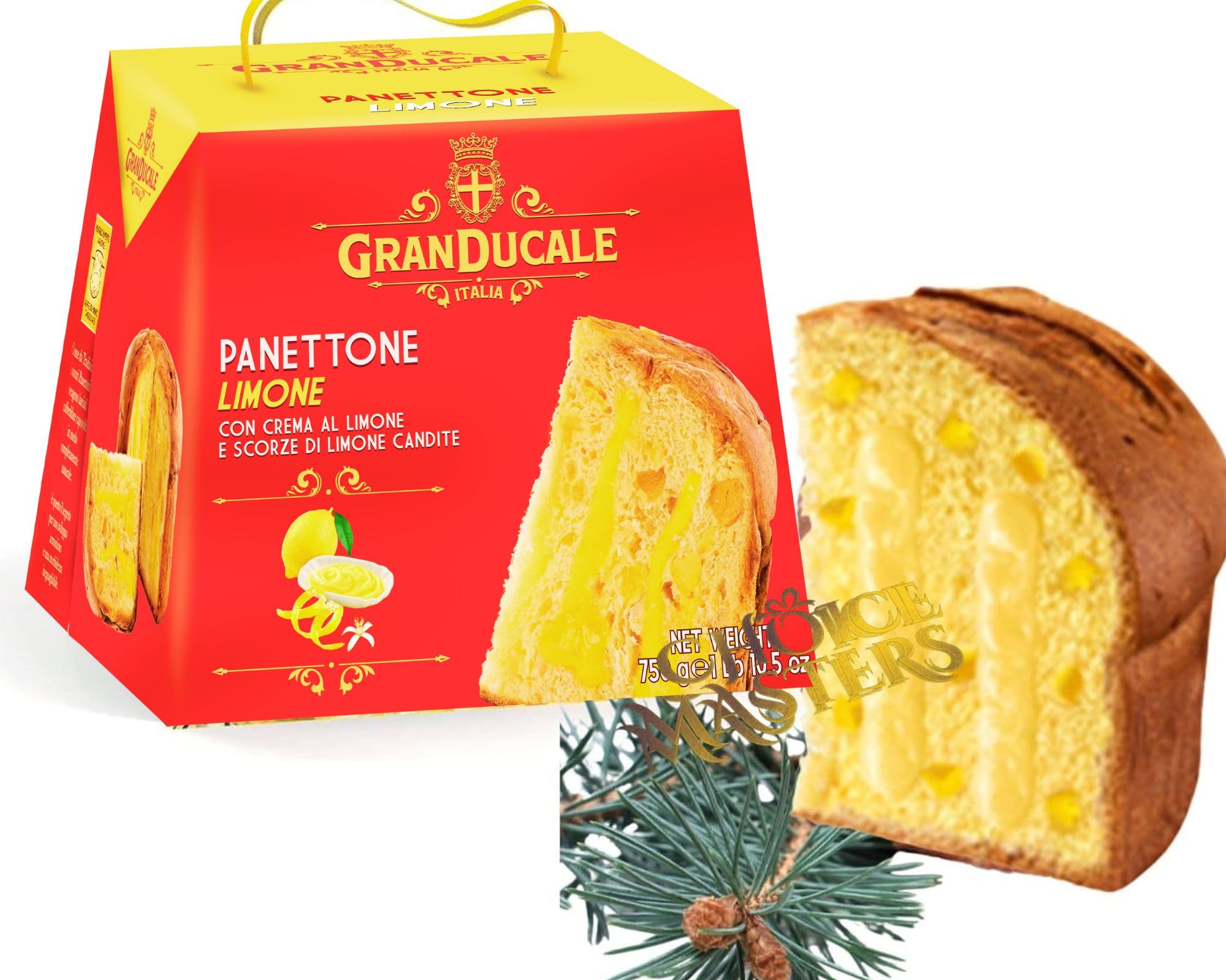 Panettone Doppia Delizia Gran Limone - Gran Ducale Lemon Cream Filled Panettone 750g - Traditional Christmas Cake