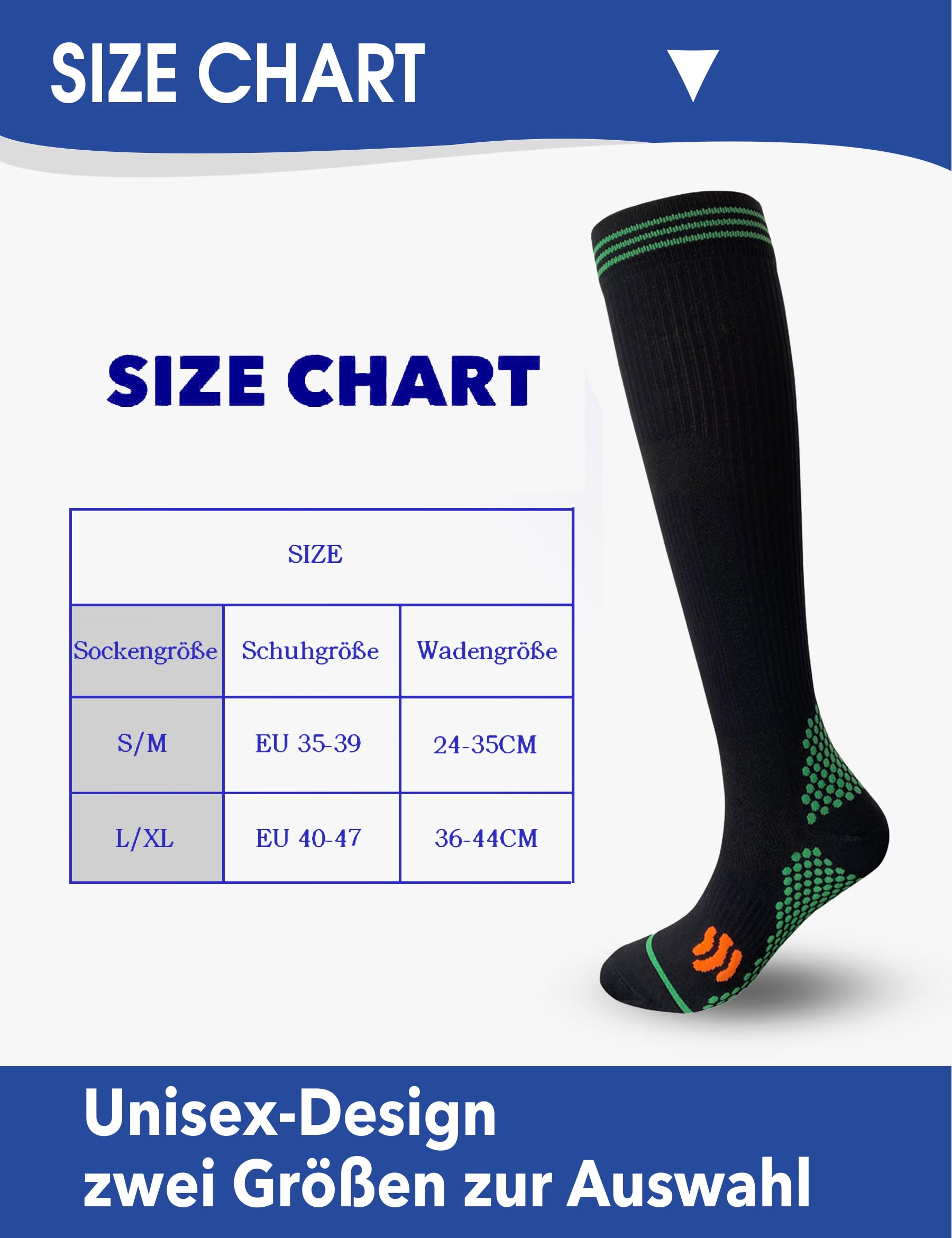 Bas de compression pour femmes et hommes, bas de thrombose, chaussettes de compression pour le sport, l'avion, la course, les voyages, le cyclisme, la grossesse, l'infirmière 15-20 mmHg