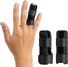 YEVON 2PCS Trigger Finger Splint - Enhanced Finger Brace with 2 Aluminum Support Bars for Broken Fingers, Arthritis, Straightener & Immobilization (Suitable for Middle, Ring & Little Finger)