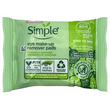 Simple Eye Makeup Remover Pads, 30 ct
