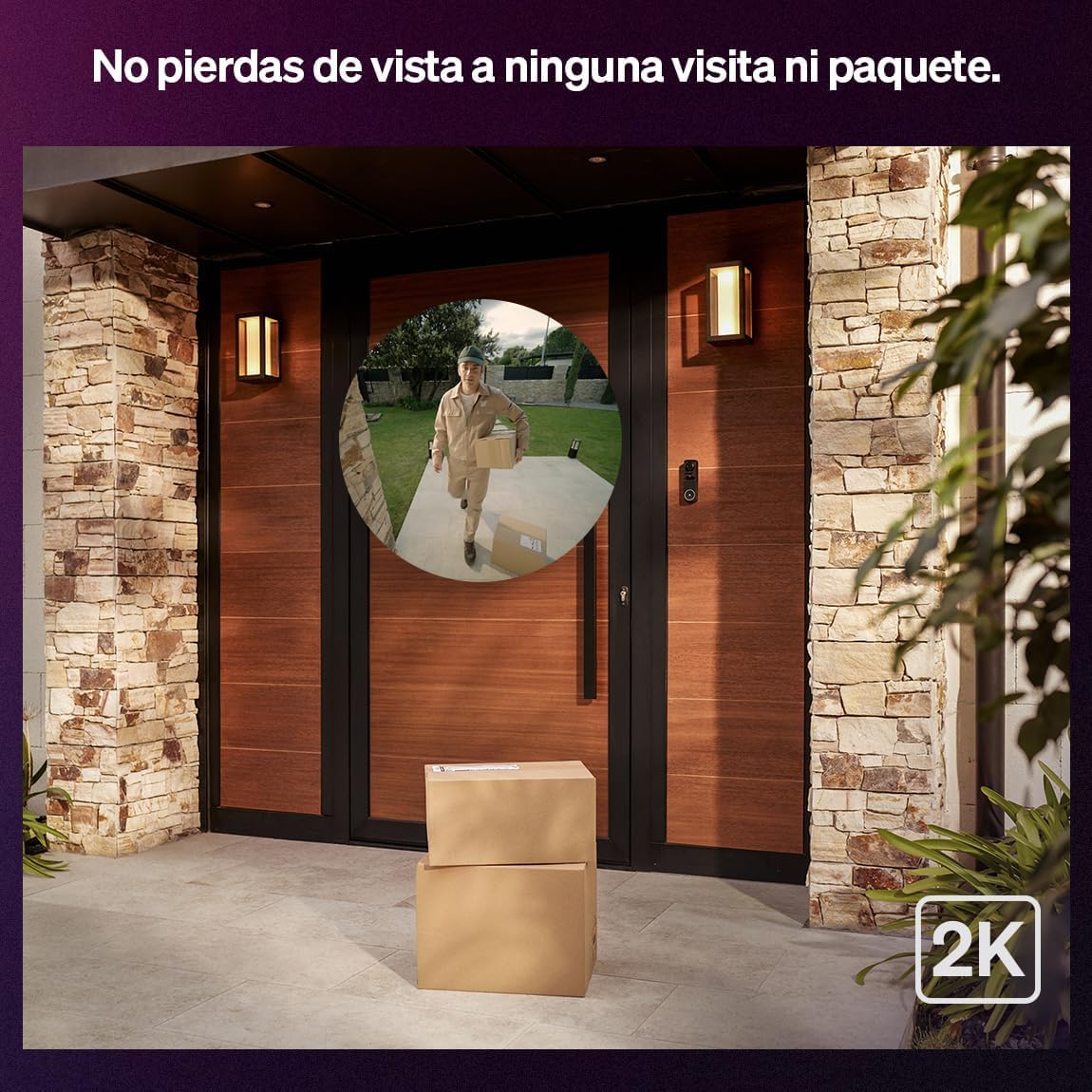 Philips Hue Secure Videoportero con Timbre Inalámbrico Inteligente para Puerta de Entrada 2K con Control de Acceso, Amplio Ángulo de Visión, Sensor de Movimiento, Audio bidireccional y notificaciones