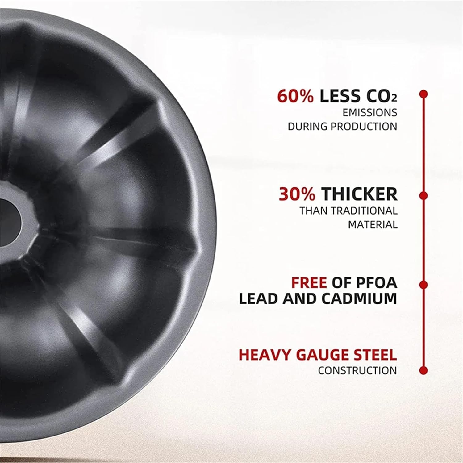 Premium Fluted Tube Cake Pan, Heavy Duty Carbon Steel Baking Mold for Bundt Cake, Bavarois, Brownie, JT140(Small)