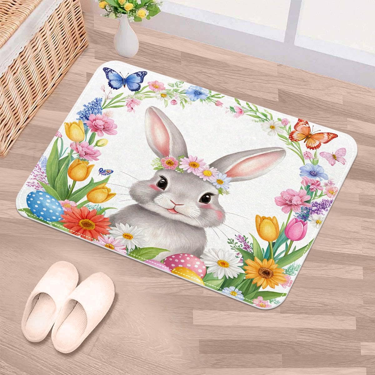 Felpudo antideslizante de 50x80 cm lavable y absorbente para puerta delantera