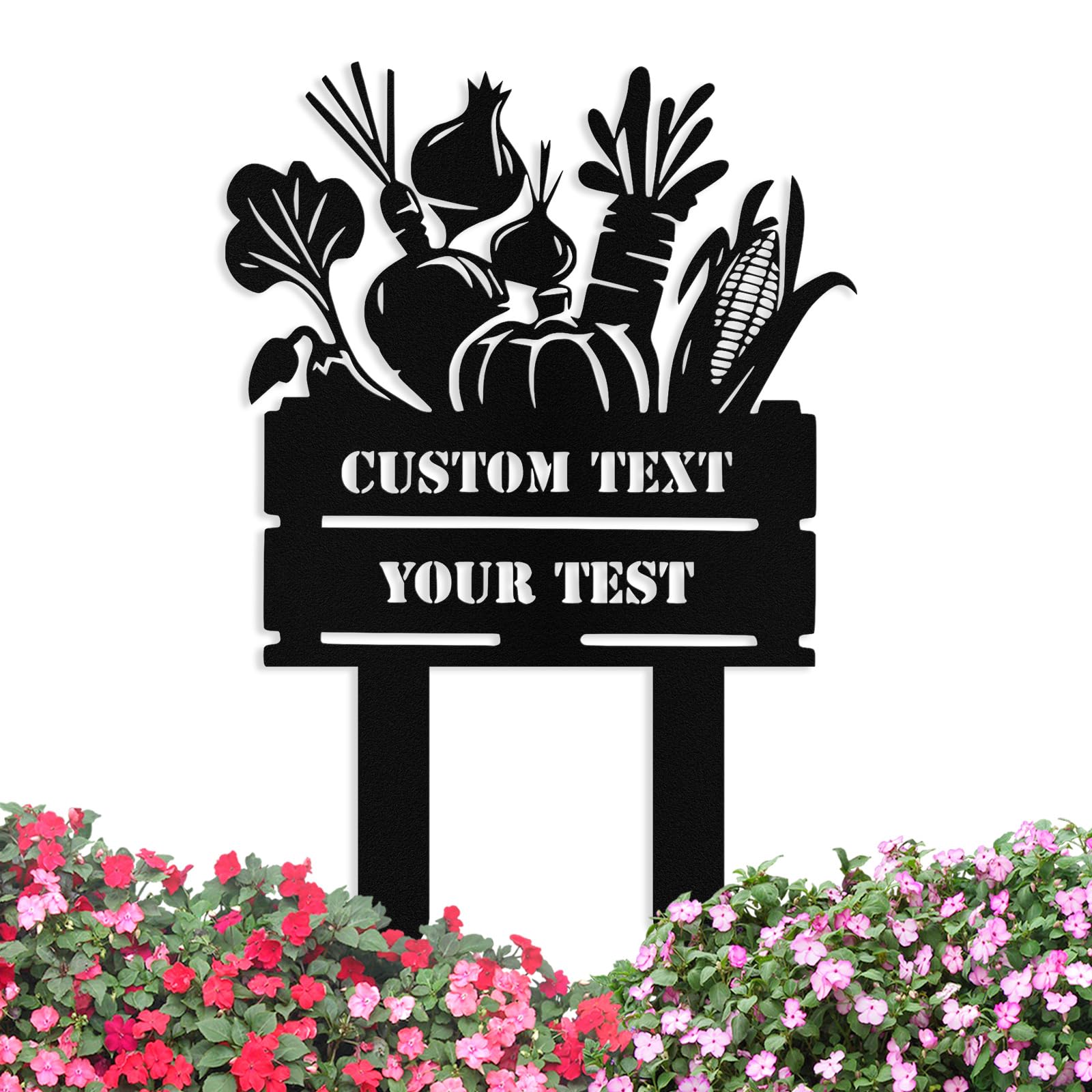 Custom Metal Vegetables Garden Signs with Stake, Personalized Garden Signs for Outside, Customized Garden Name Sign for Yard Lawn Outdoors Decor Gardening Gifts for Moms Grandmas Gardeners