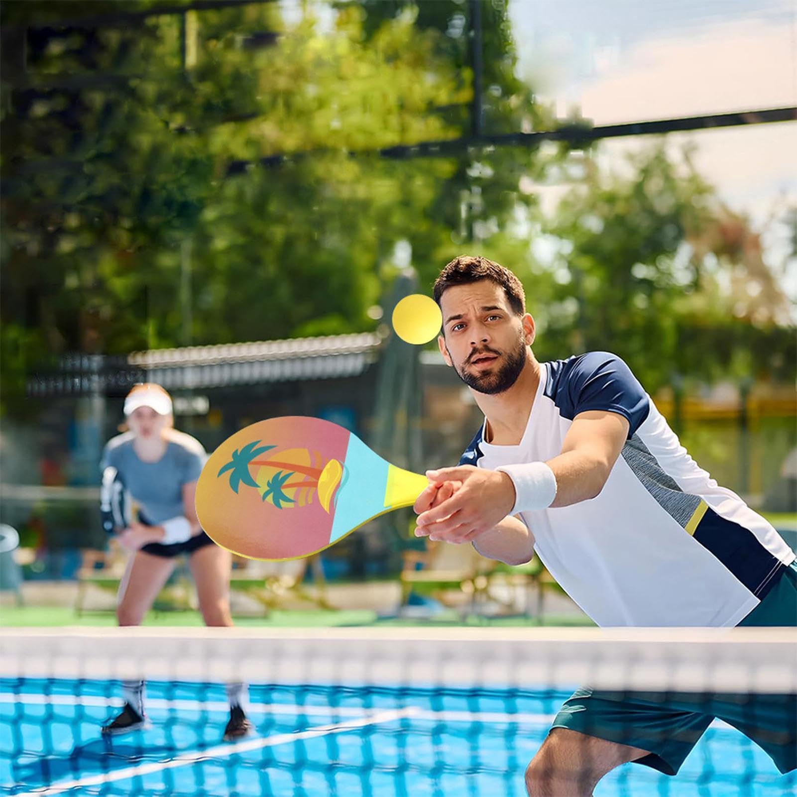Raqueta Deportiva: Paleta De Pelota, Práctica De Equipo De Raquetas De PVC De Madera, Estuche De Accesorios De 12.99x7.48 Pulgadas | Hombres Mujeres Adultos Junior Niños Niños Niñas Principian