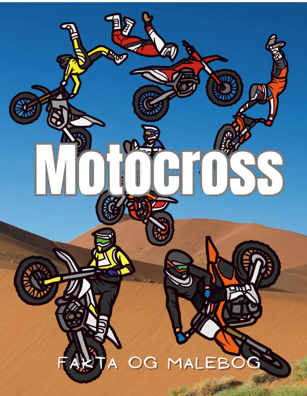 Motocross: Fakta & Malebog: Aktivitetsbog for børn i alderen 2 til 12 år