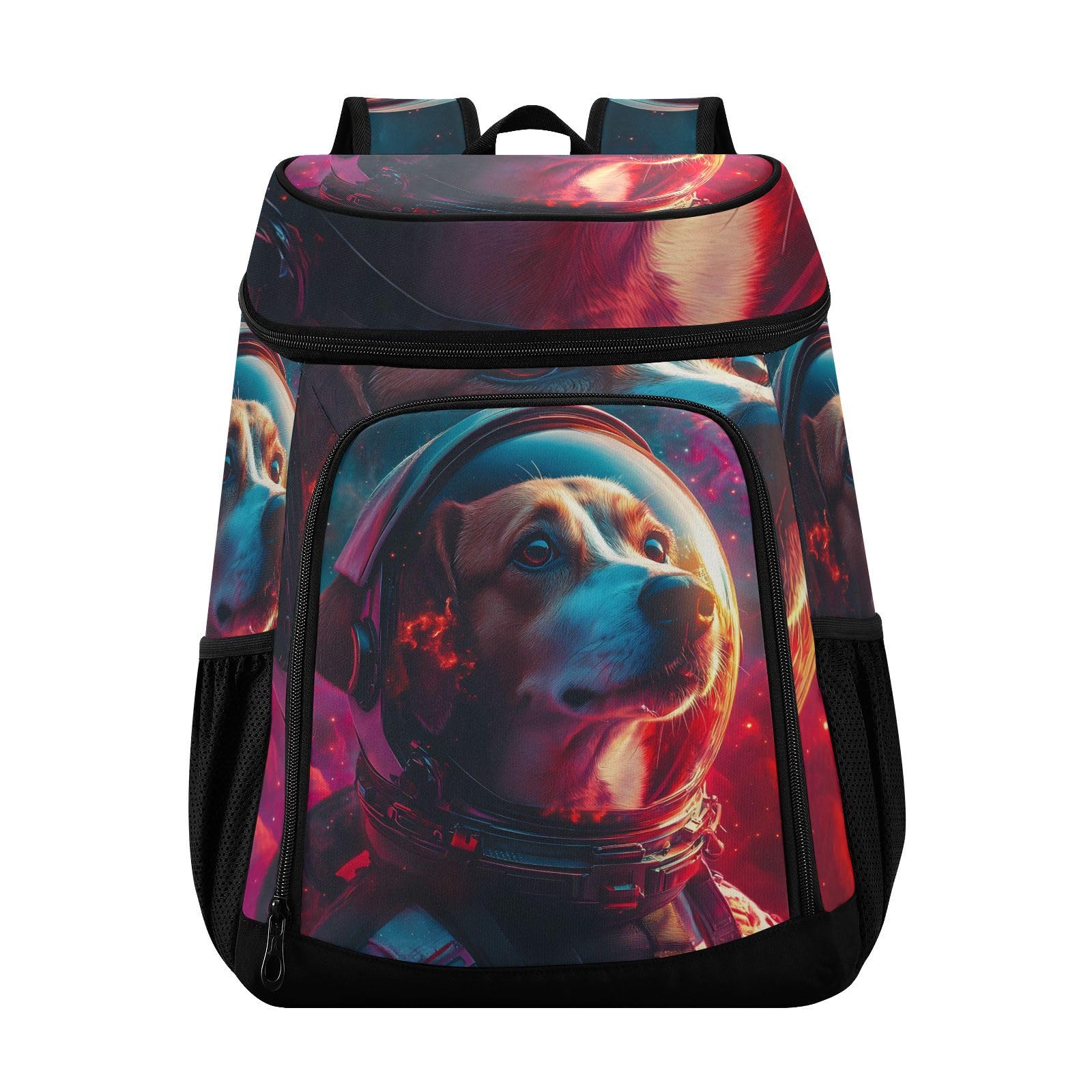 Funny Dog Astronaut Starry Sky Cooler Backpack Cooler Insulated Leak Proof Lunch Backpack 36 Cans Waterproof Soft for Men Women Picnic Hiking Camping Beach