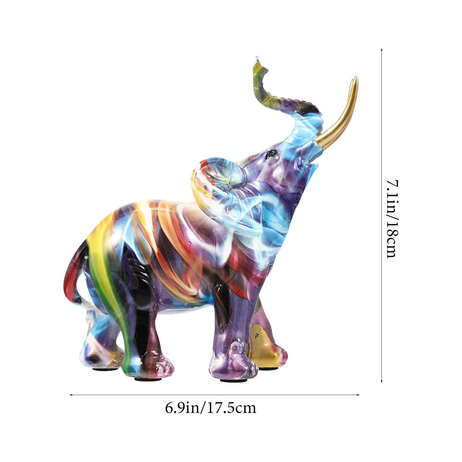 Statua Elefante Graffiti In Resina Blu - Decorazione Moderna Per Casa, Ufficio O Regalo - Foto 2