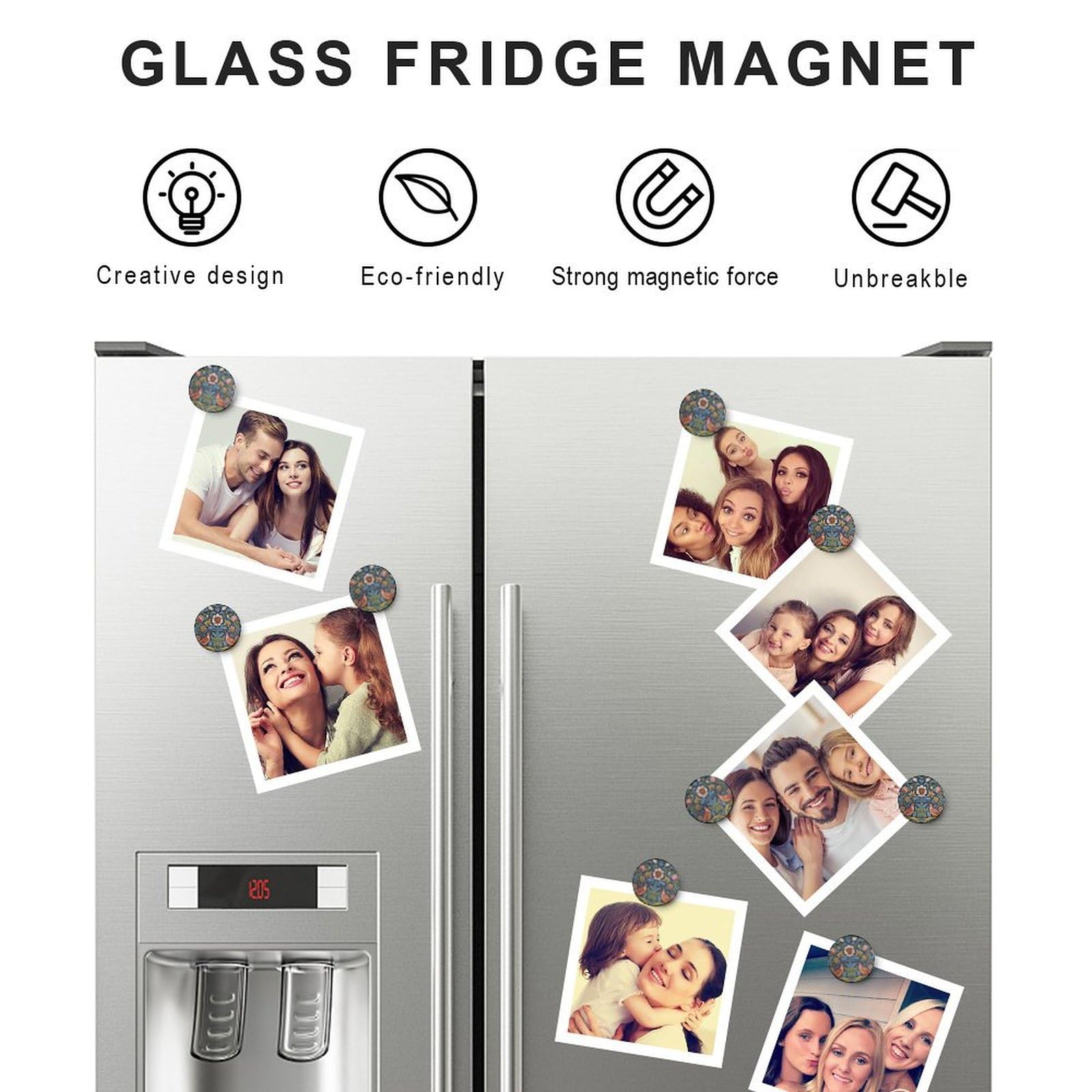 Kühlschrankmagnete im asiatischen Stil, Glas, starke Magnete, roter Vogel, Blumen, lustige Magnete, japanische Kultur, Kühlschrankmagnete für Whiteboard, Kühlschrank, Küche, Büro, 4 Stück