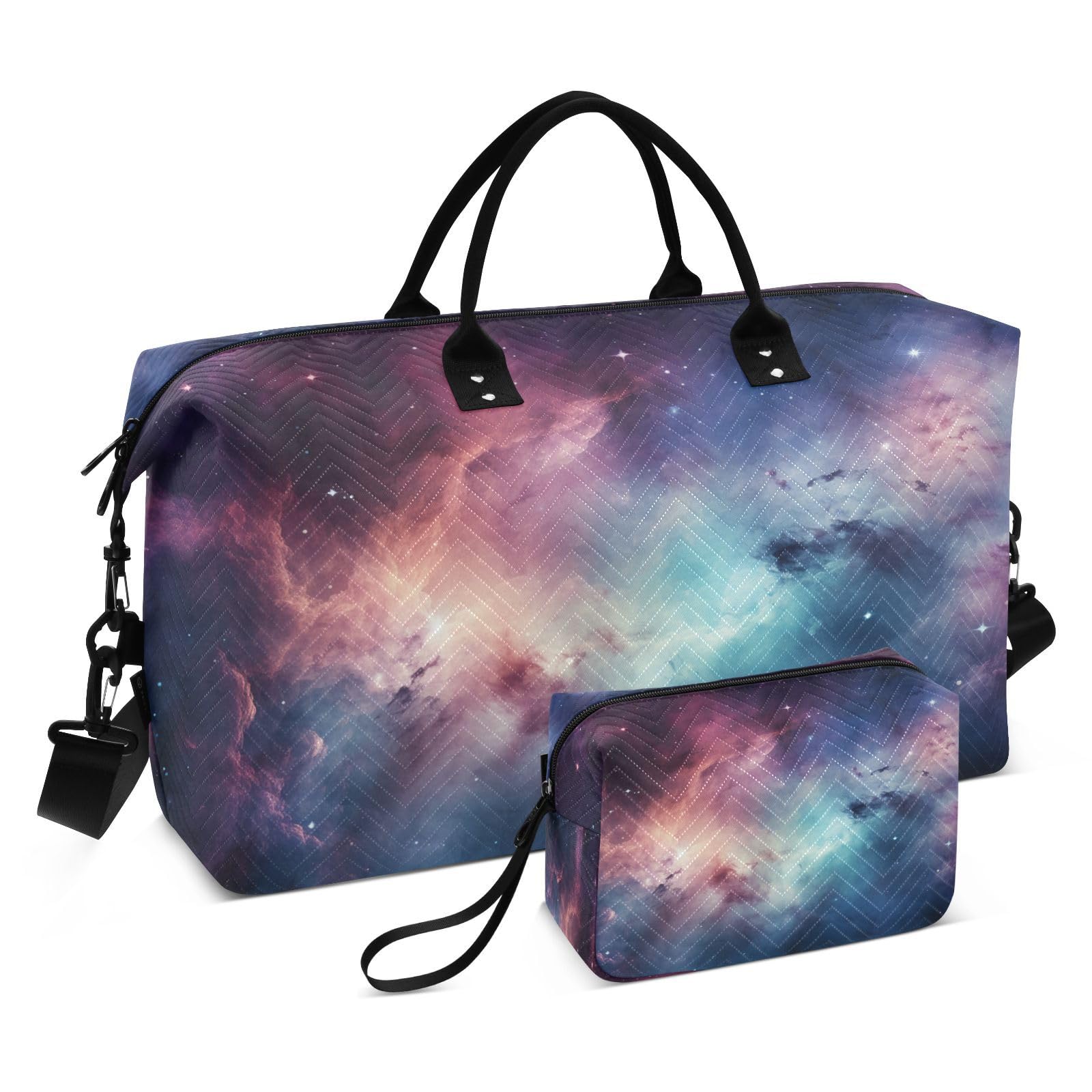Abstract Galaxy Art Sports Swim Gym Bag Weekender Duffel Travel Bags Handbag with Makeup Storage Bag for Girls Men