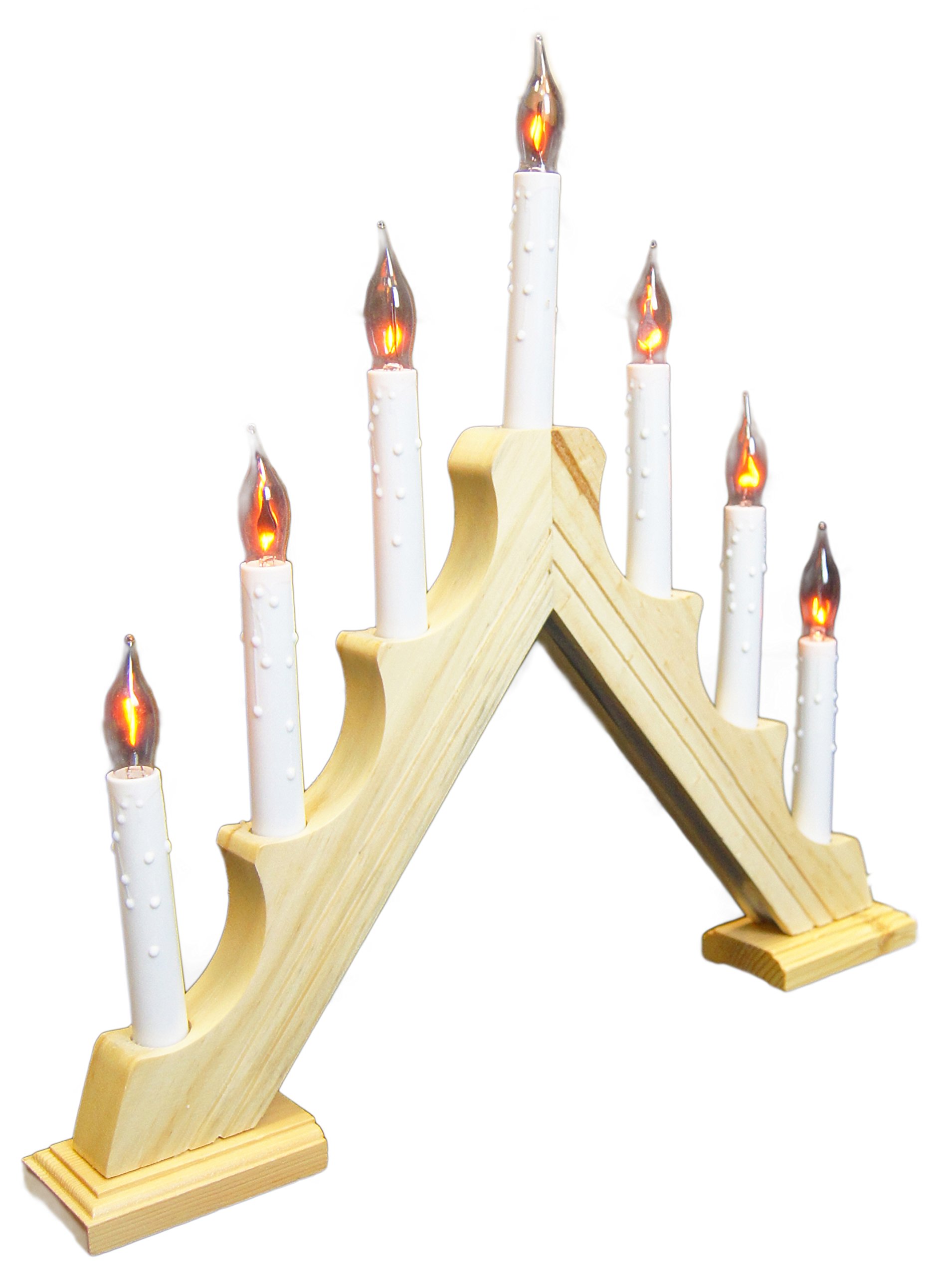 The Christmas Workshop Pine LED Flickering Candle Bridge Light - 7 Lights