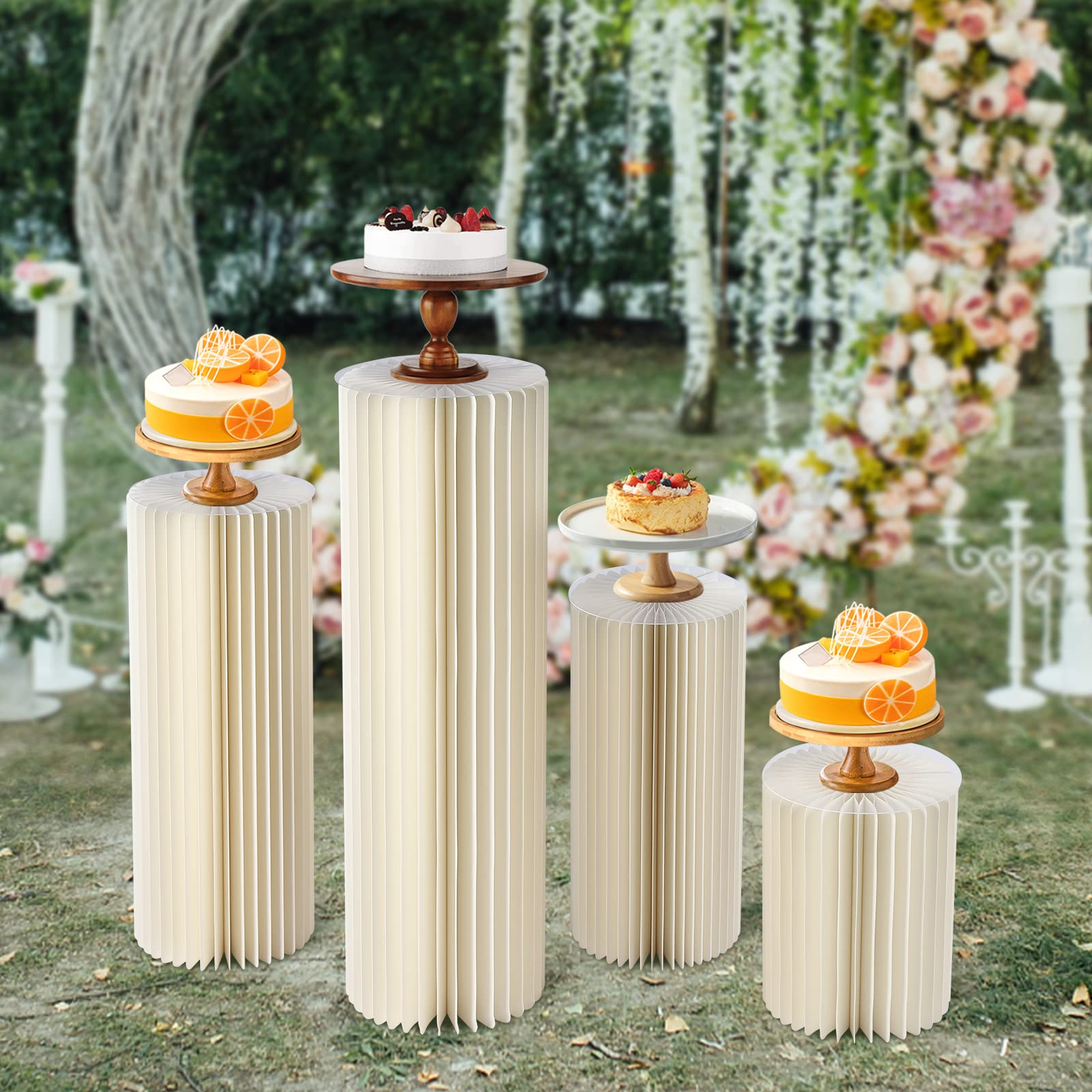 Paket von 4 Hochzeit Centrepieces, 40cm+60cm+80cm+100cm hoher Blumenständer, Centrepieces Ständer, Display Rack für Hochzeiten, Party Dekoration