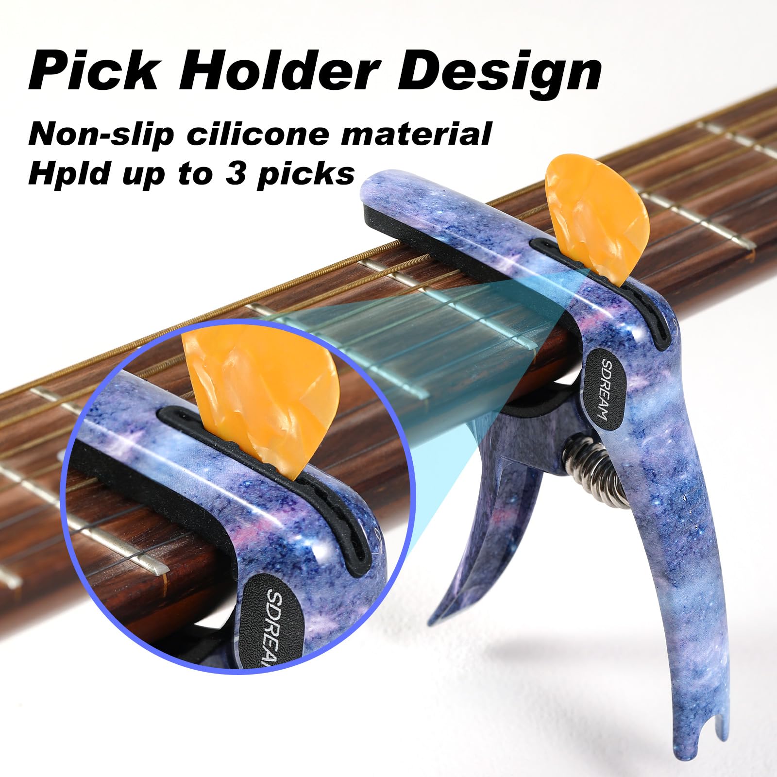 SDREAM Gitarrenkapodaster für 6-saitige elektrische und akustische Gitarren (Sternenblau)