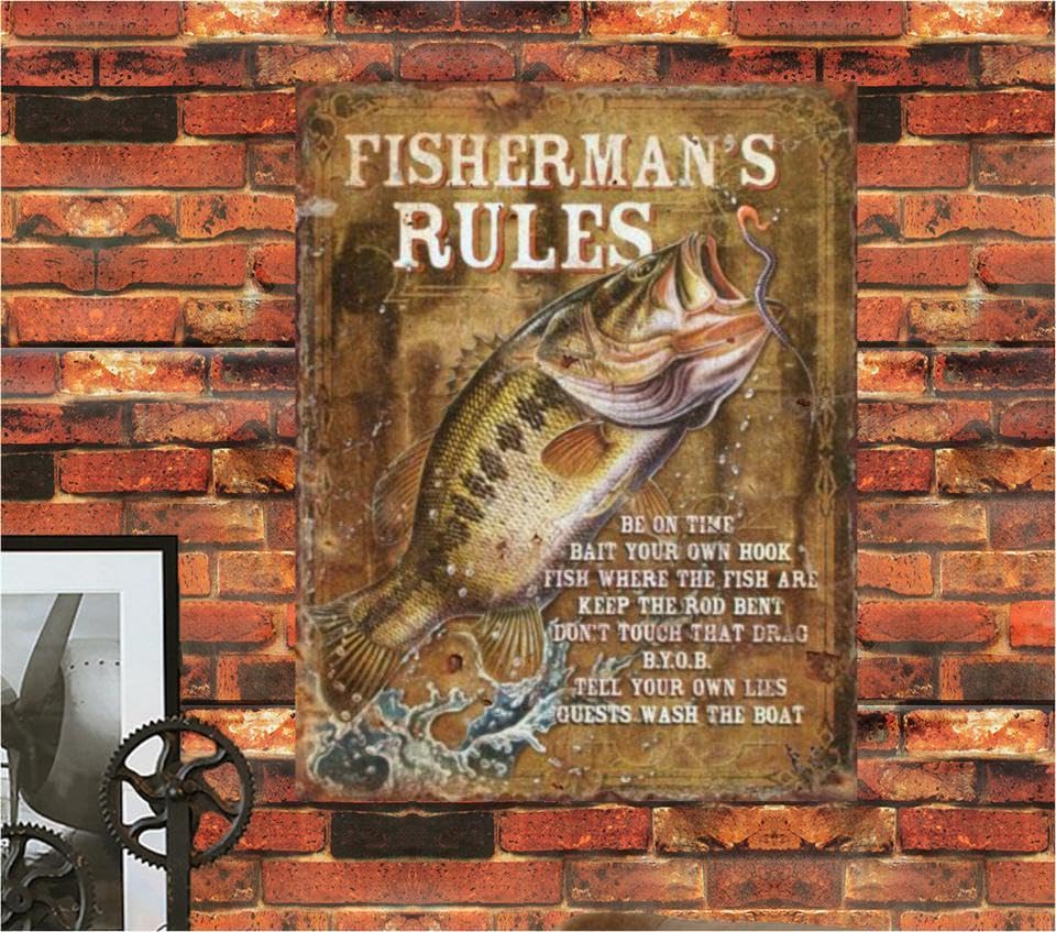 Amazon.co.jp: メタルサイン FISHER MAN'S RULE フィッシャーマンズ