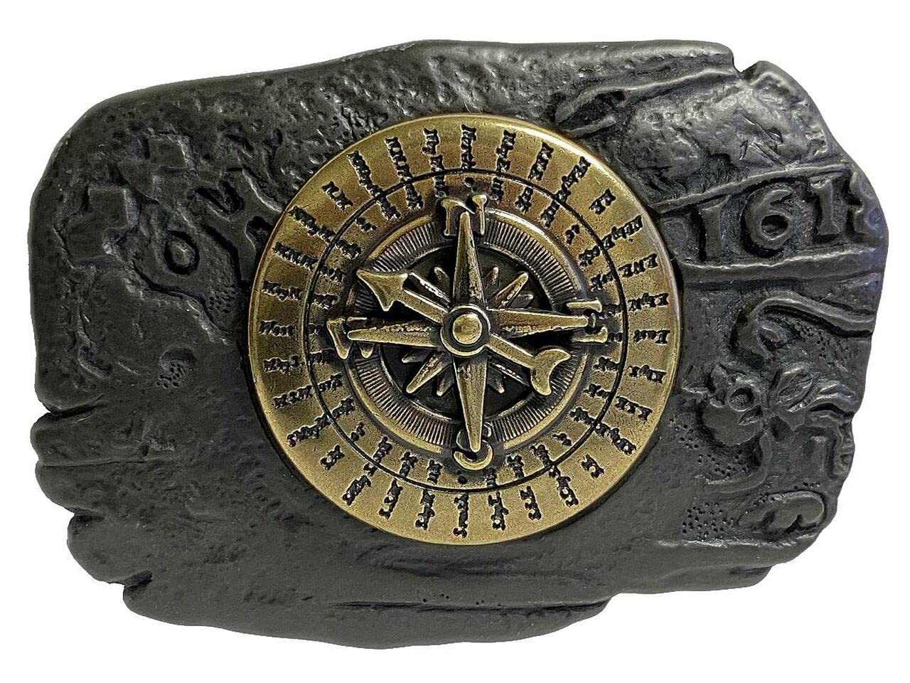Antiqued Compass Trophy Stonehenge Belt Buckle