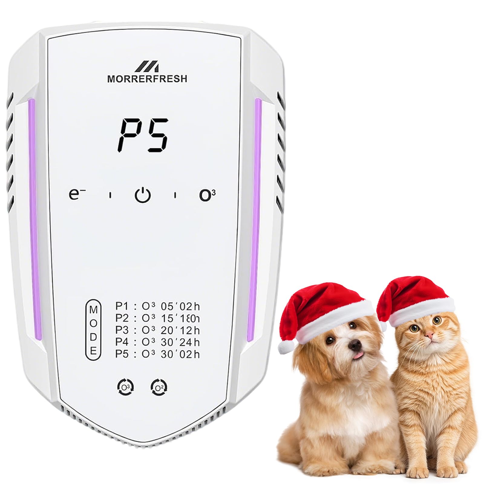 Ozone Odor Eliminator for Strong Odor 99% Cat Litter Deodorizer Dog Poof Odor Removal Air Ionizers for Home Portable Air Purifier for Pets Toilet Wardrobe Shoe Garage Room Cabinet White