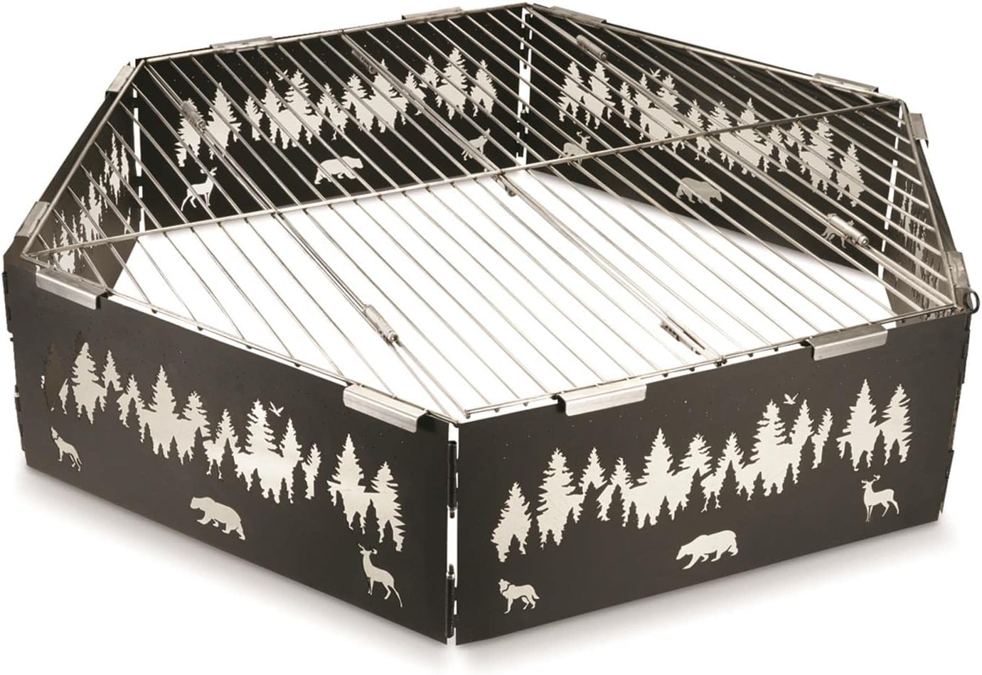 Guide Gear Folding Portable Stainless Steel Grill Grate, Camping Cooking Gear, Campfire Equipment, 36"