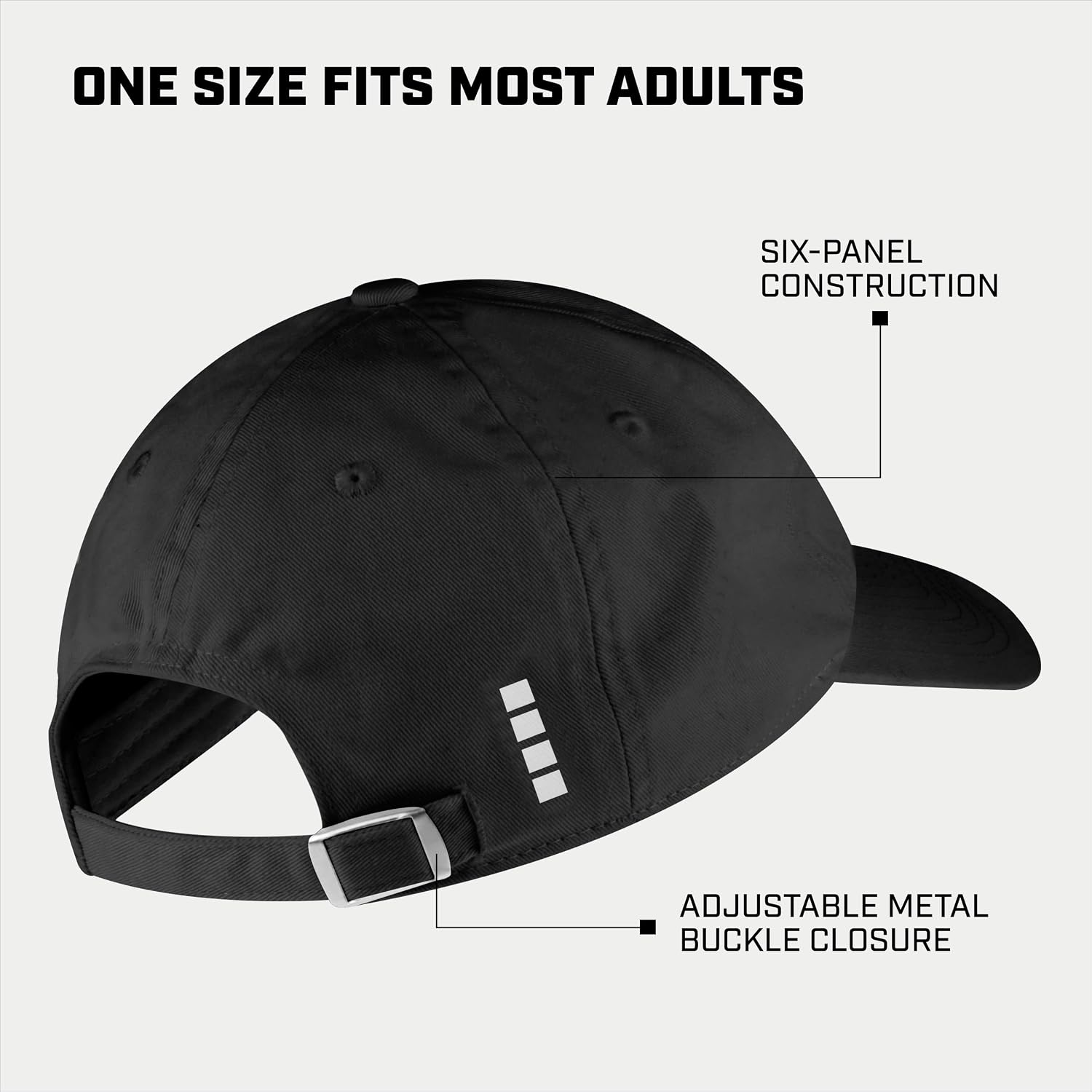 Capelli Sport Hat, Youth Team Adjustable Baseball Cap with Curved Brim, Black/White, One Size