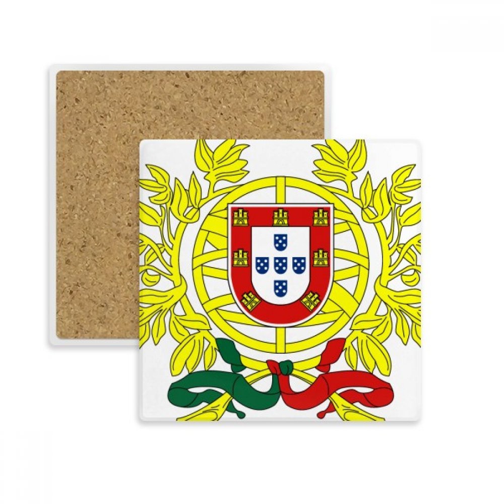 Dessous de verre Portugal en pierre absorbante pour tasse et mug - lot de 2 pièces
