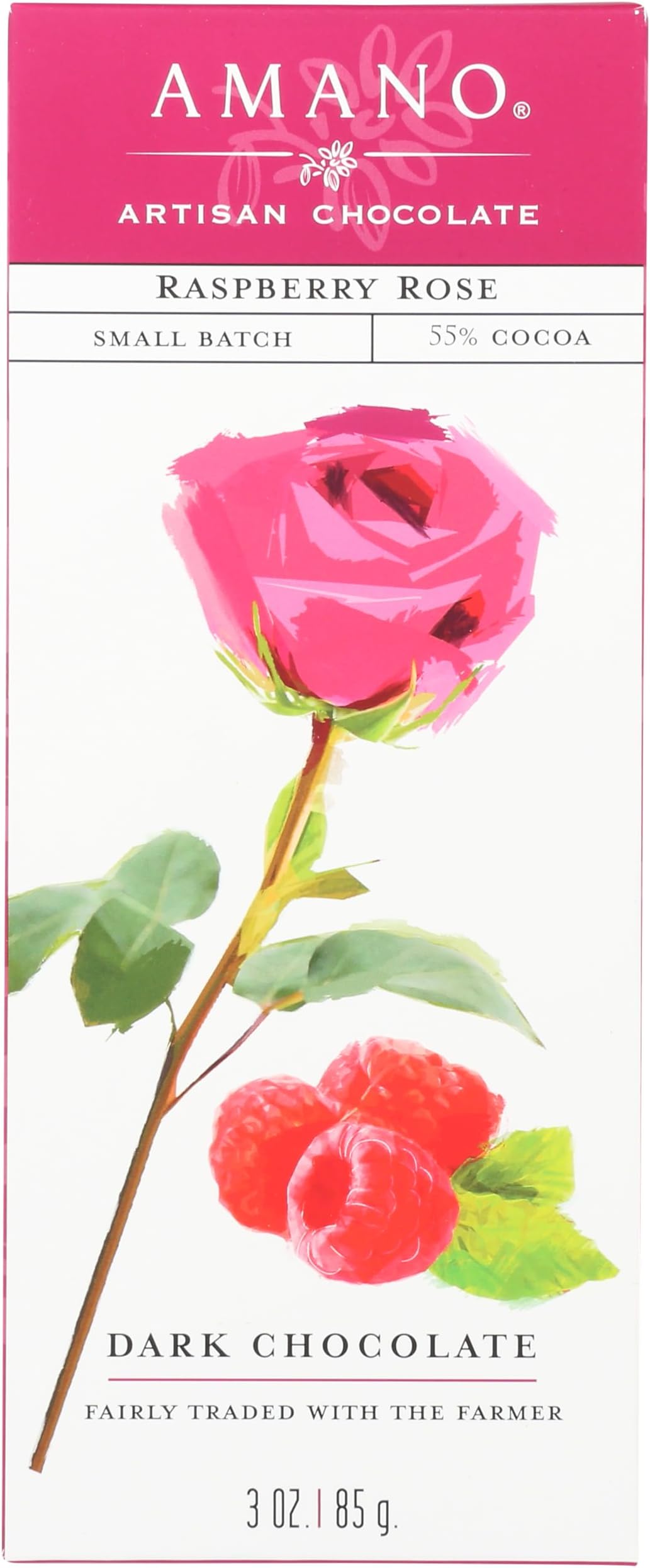 AMANO ARTISAN CHOCOLATE Raspberry Rose, 3 OZ