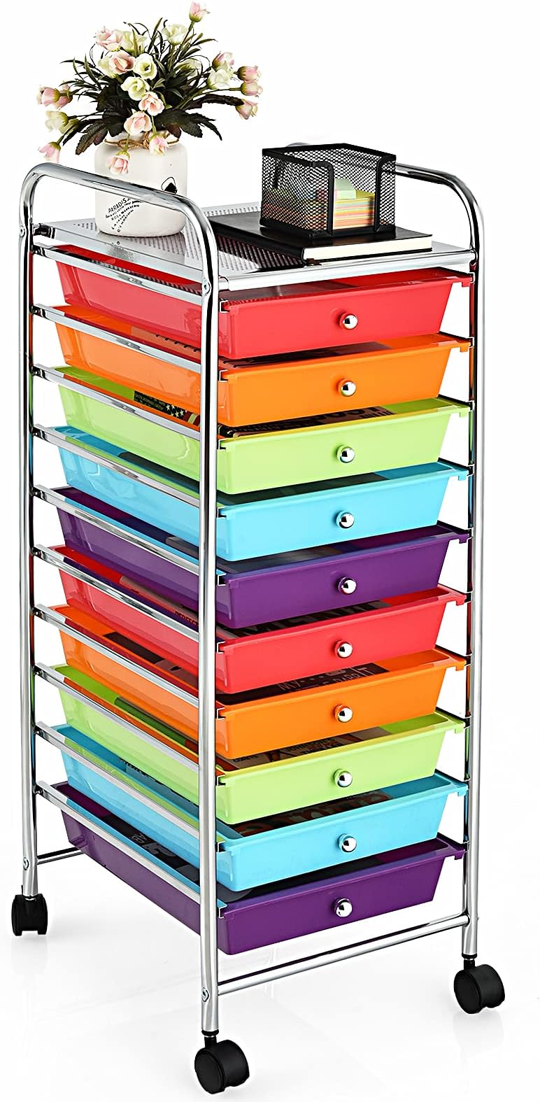 Happygrill 10Drawer Organizer Cart Tools Office School