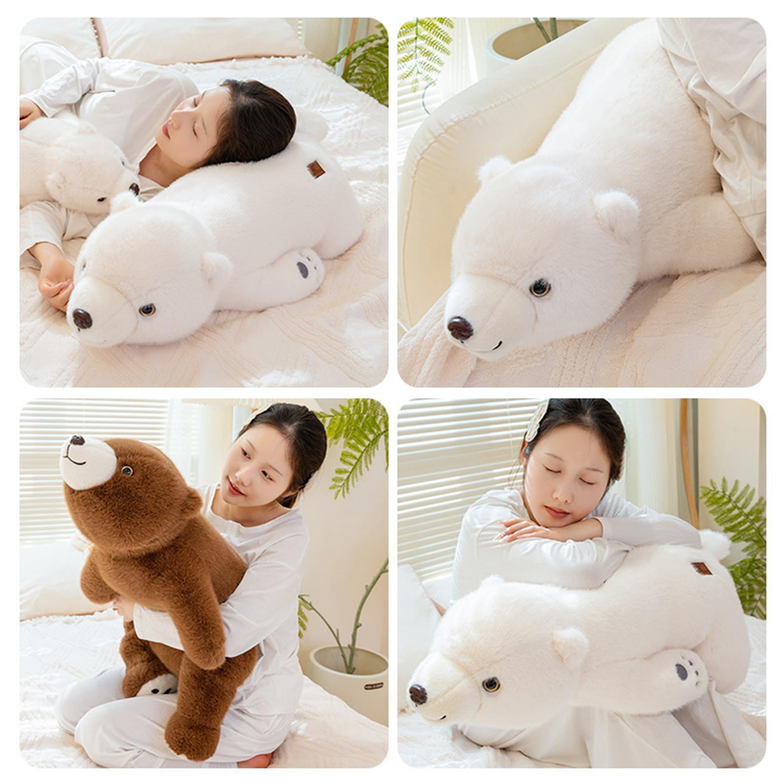 Eisbär Plüschtier, niedlichen riesigen Eisbären Plüschtier ,Weicher Bär Kuscheltier Für Babys Riesen Plüschtier,Kuscheltier Plüschtier ,Mädchen Geschenk Plüschtier Geburtstagsgeschenk (Braun,80cm)