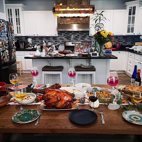 Miniatura 7 de Paquete de 2 copas de vino rosa creativas para regalos del día de la madre, fiestas, cenas, bodas, festivales, copas de cóctel (8.8 fl oz, rosa -