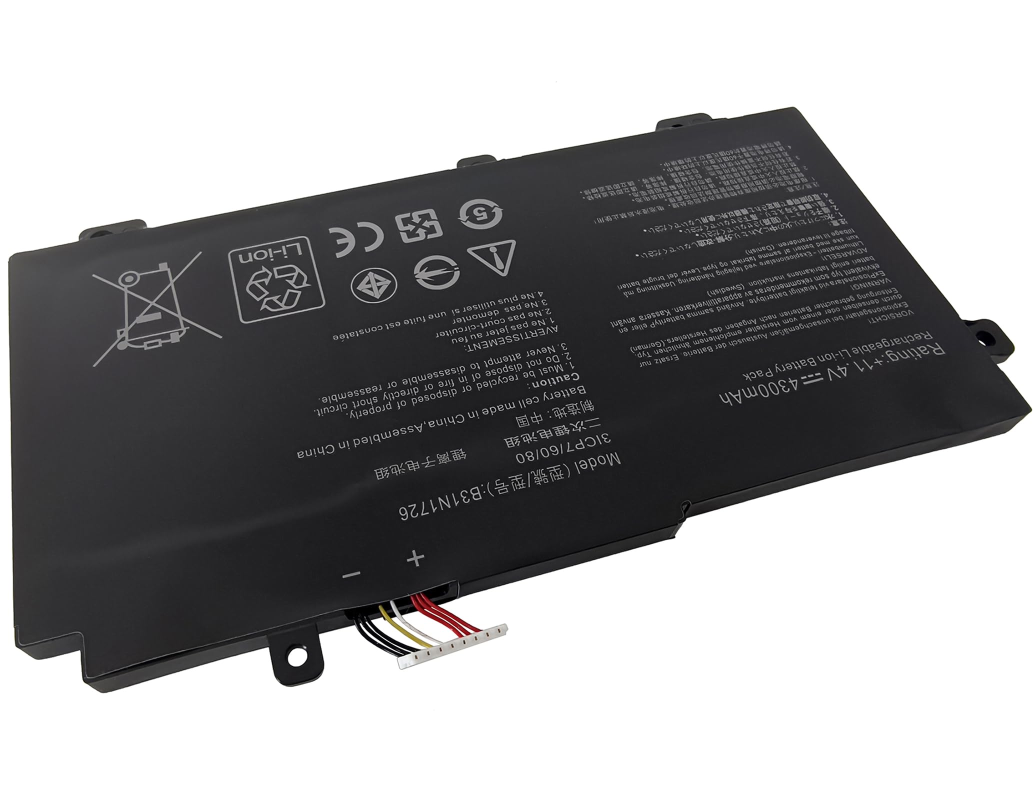 B31N1726 Batería para ASUS B31N1726 0B200-02910000 TUF Gaming FX504 FX504G FX504GD FX504GE FX504GM FX505 FX505DT FX505DV FX505DU 【Cable Corto】