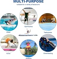FBSPORT Airtrack Tornaszőnyeg 10-20cm Vastag Légugrálópad Tornához Otthonra - 300 x 100 x 10 cm, Black Blue 7