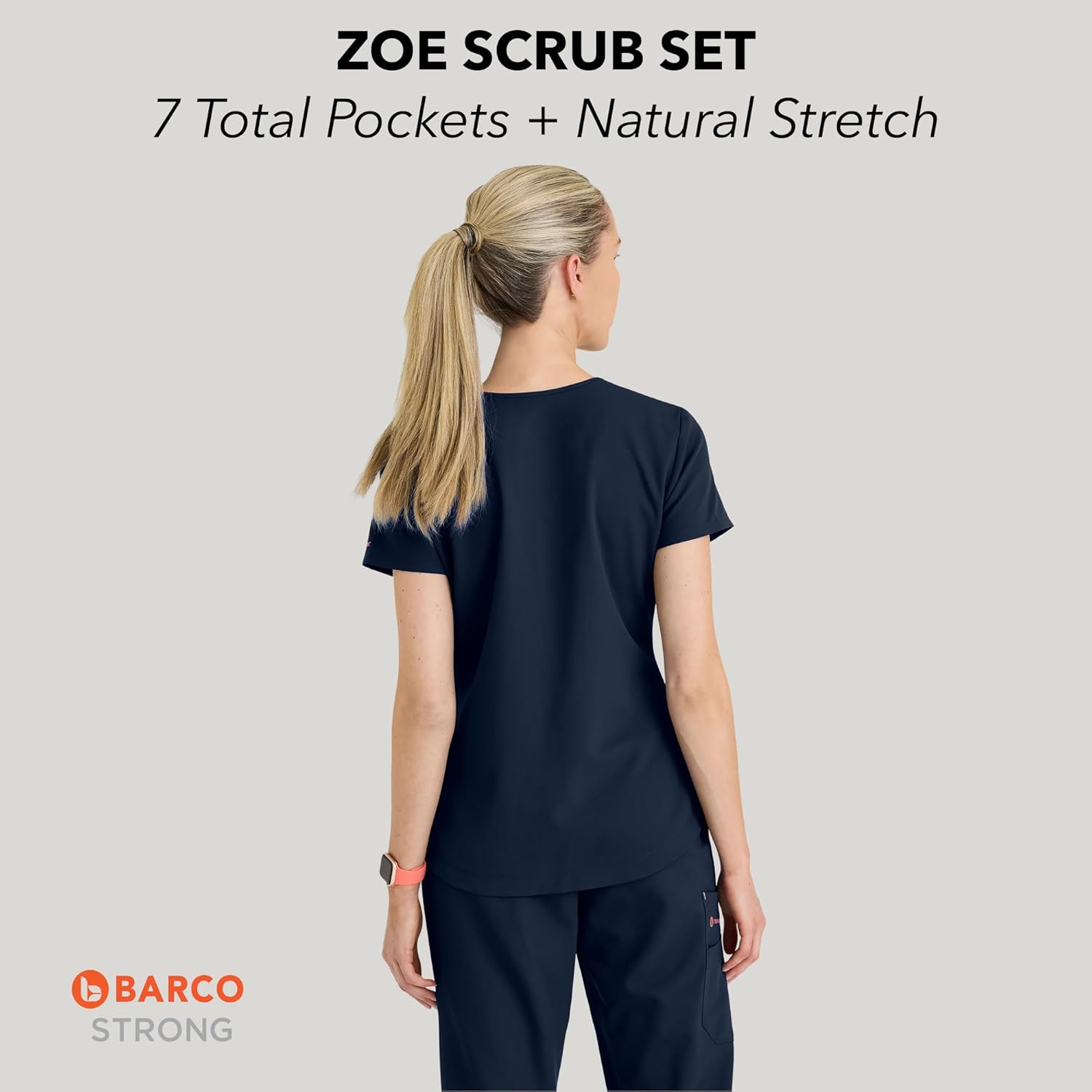 BARCO STRONG Zoe Classic Fit Scrub Top & Pant Set for Women – Up to 70°C Wash, Natural Stretch, Moisture Wicking, Anti-Static