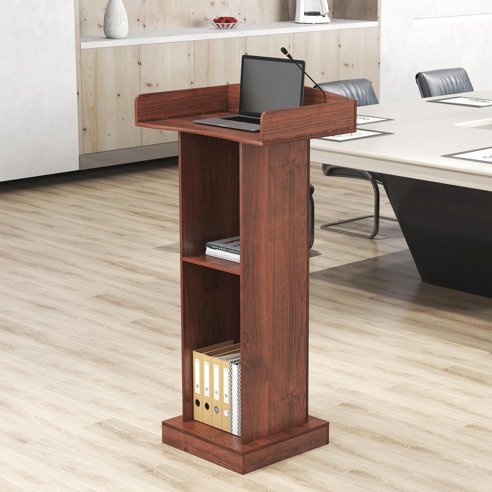 uyoyous Podium Debout en Bois, Pupitre Table Debout Chaire D'église Pupitre Portable pour Salle de Classe de Bureau, Salle à Manger Réception, 60cm x 40cm X120cm