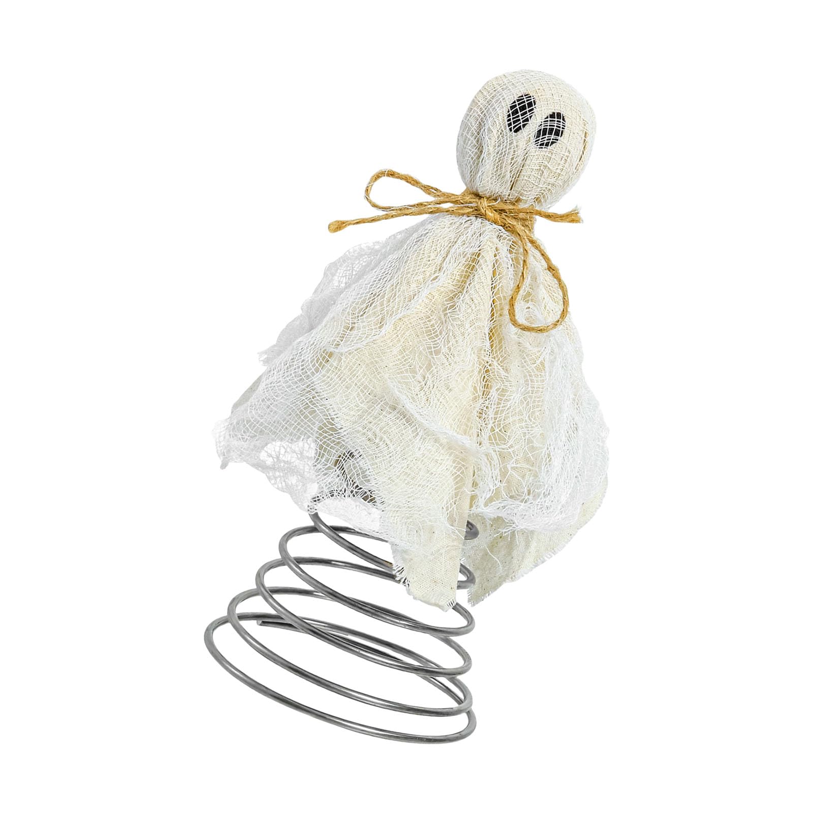 Halloween Ghostly Miniature Tree Toppers Decorations with Metal Spring Base Desktop Ornament for Home Decors Gift Halloween Tree Ghostly Ornament