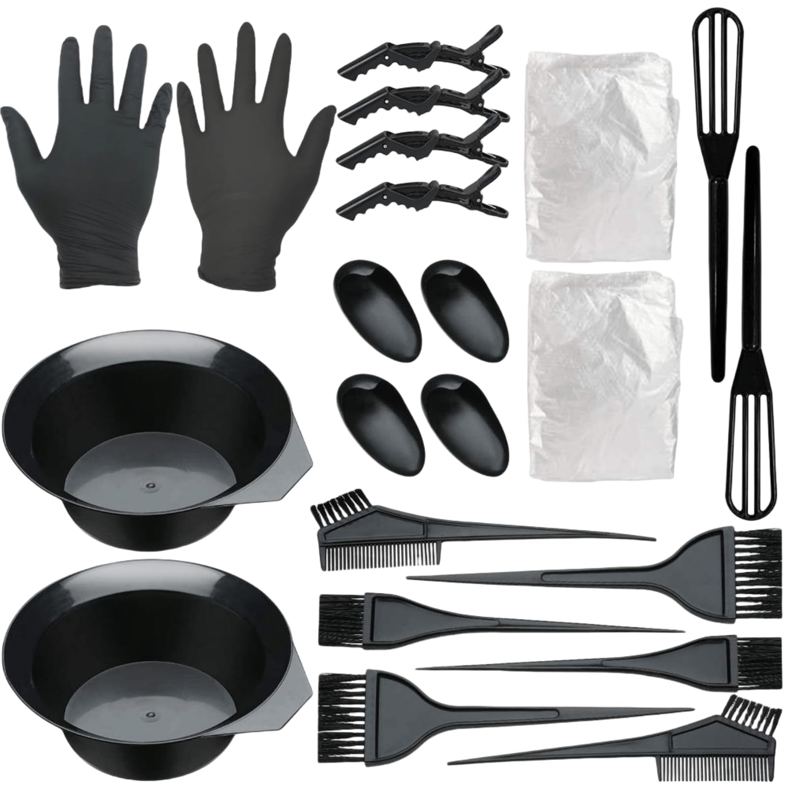 LuyaVogue 26Pcs Hair Coloring Kit, Hair Dye Tools: Bowl, Agitator, Brush, Ear Cover, Cape