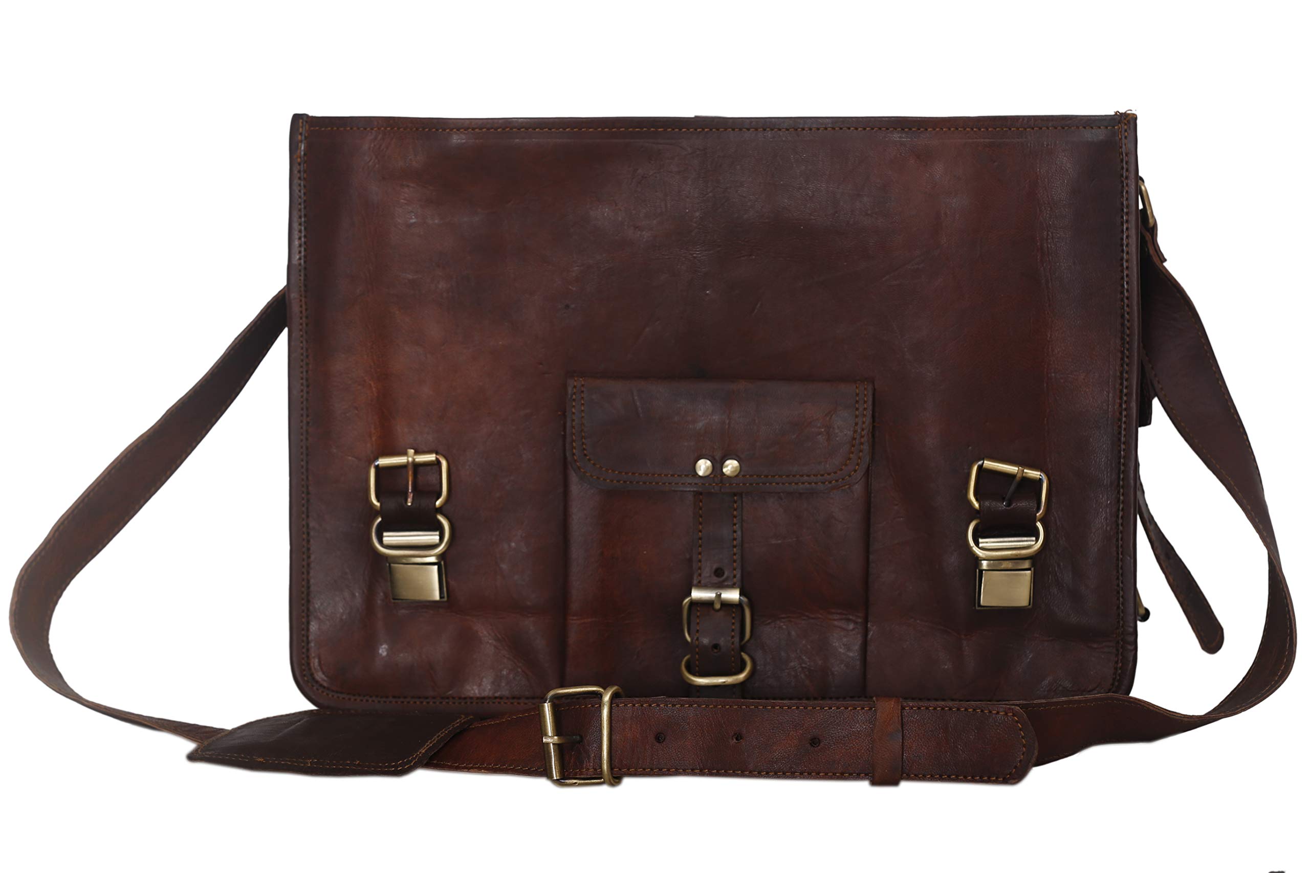 borsa a tracolla in pelle,Borsa messenger, cartella per laptop e libri in vera pelle per uomini e donne, in stile vintage, fatta a mano, robusta e anticata
