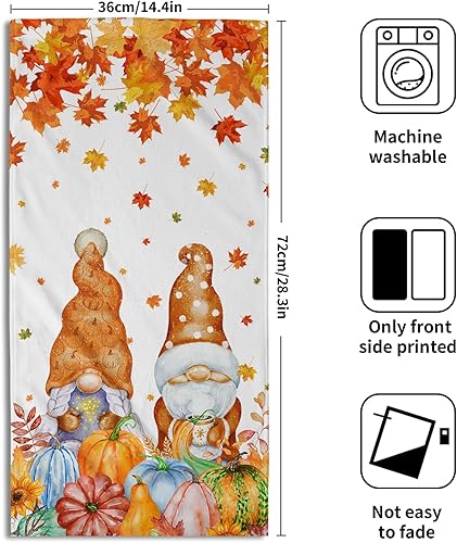 Vista 195 de Giwawa Juego de 2 toallas de mano de hojas marrones, toallas de baño bohemias suaves y delgadas, altamente absorbentes, decorativas, para cocina