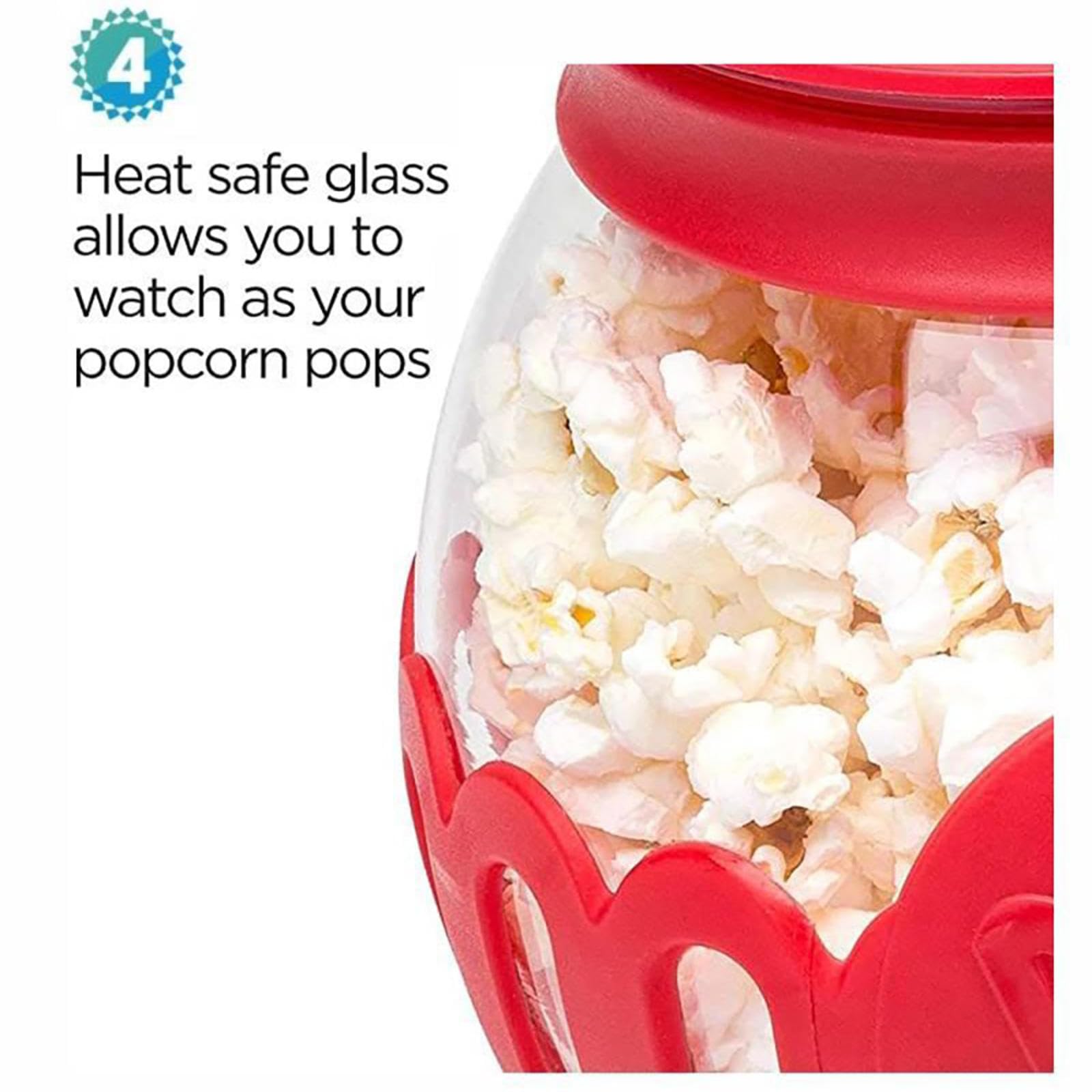 MMUGOOLER – Popcorn Popcorn En Verre Pour Micro-ondes, 2,25 L, Bocal à Popcorn Original Avec Couvercle En Silicone, Sans BPA, Passe Au Lave- Vaisselle, Vert