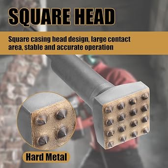 Concrete Texturing Bits, SDS Plus Chisel, Concrete Socket Repair Prepare Bush Hammer Bits, Electric Hammer Chisel, Coat Removing Stone Texturing Bushing Hammer Tool for Wall Stone Slabs