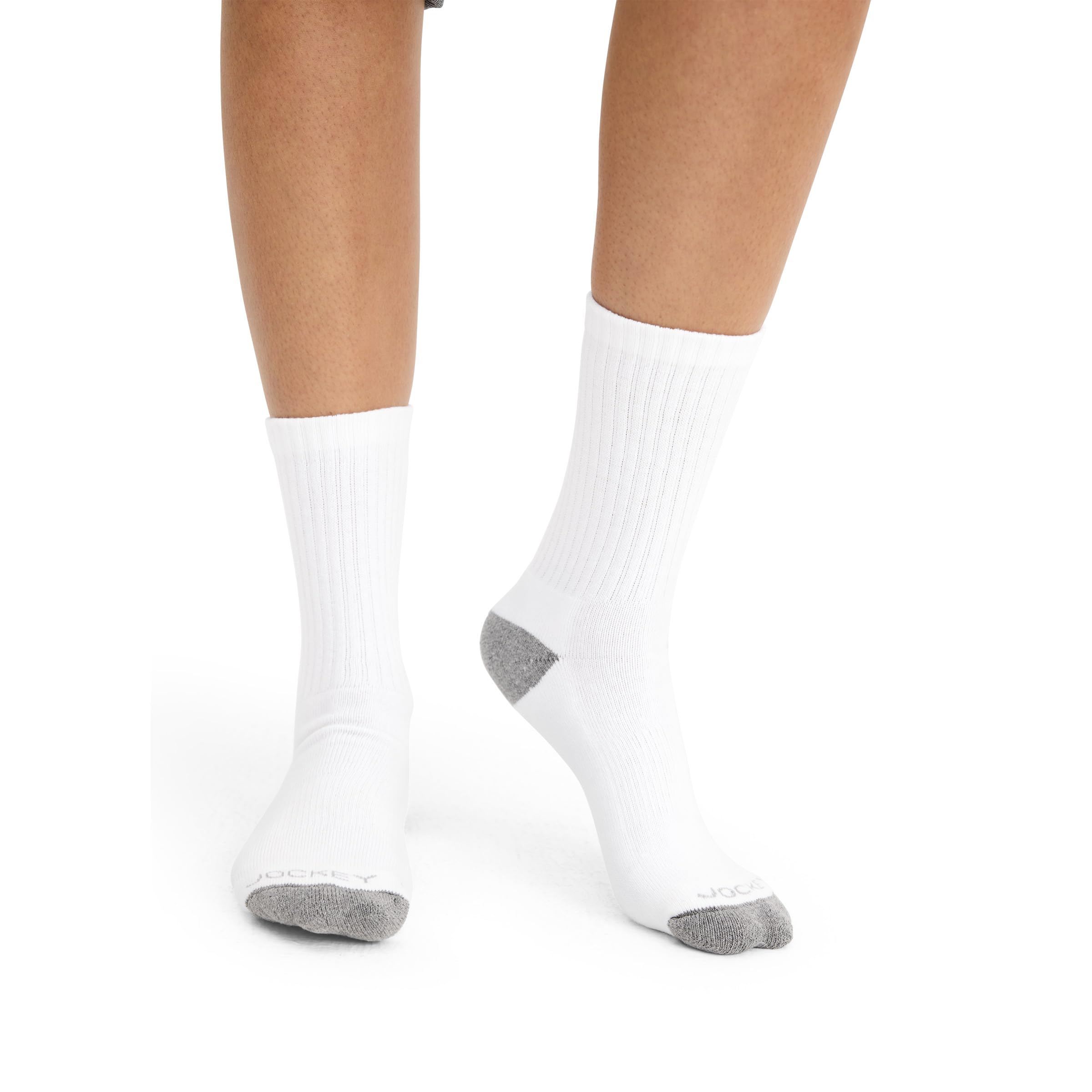 Jockey Women's Socks Crew Sock- 3 Pack, White, 6-10