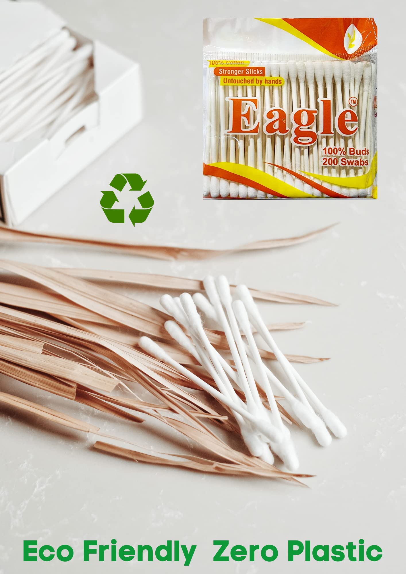 Dr.Bohrras Eagle Cotton Buds Paper Stem Eco Friendly 85pcs (Pack of 3) 1