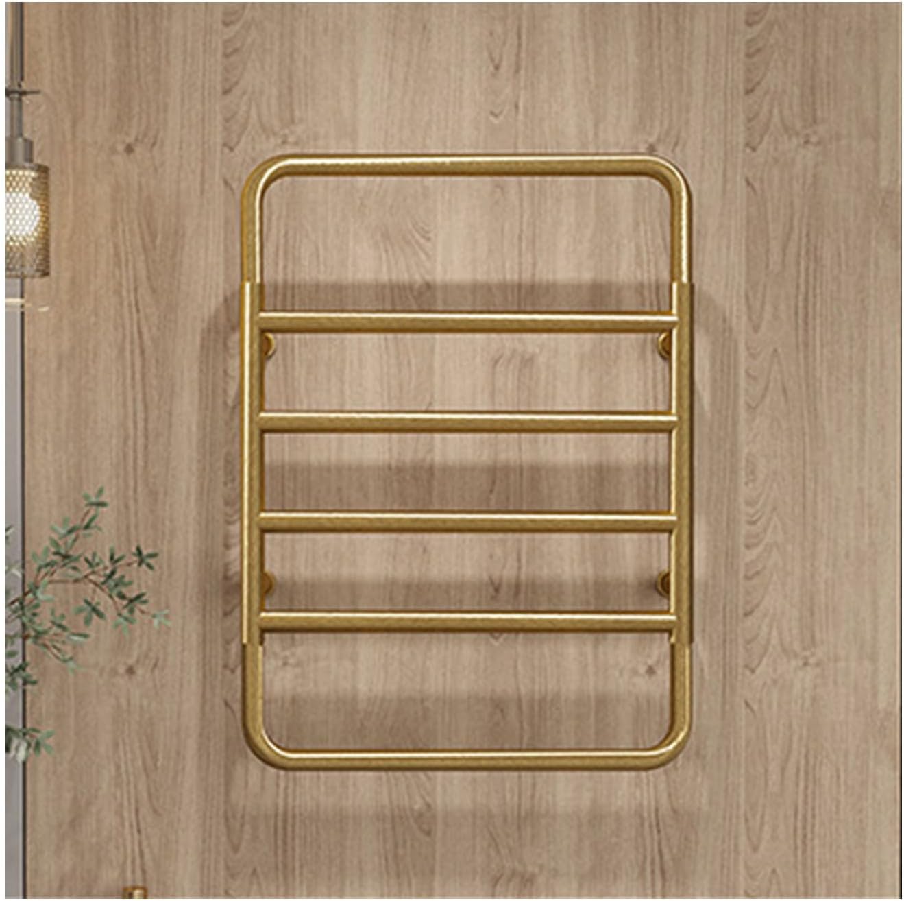 Heated Towel Warmer Wall Mounted, Towel Drying Rack Stainless Steel 6 Bars, Electric Hot Towel Rack for Bathroom with Intelligent Constant Temperature,Gold,Hardwired