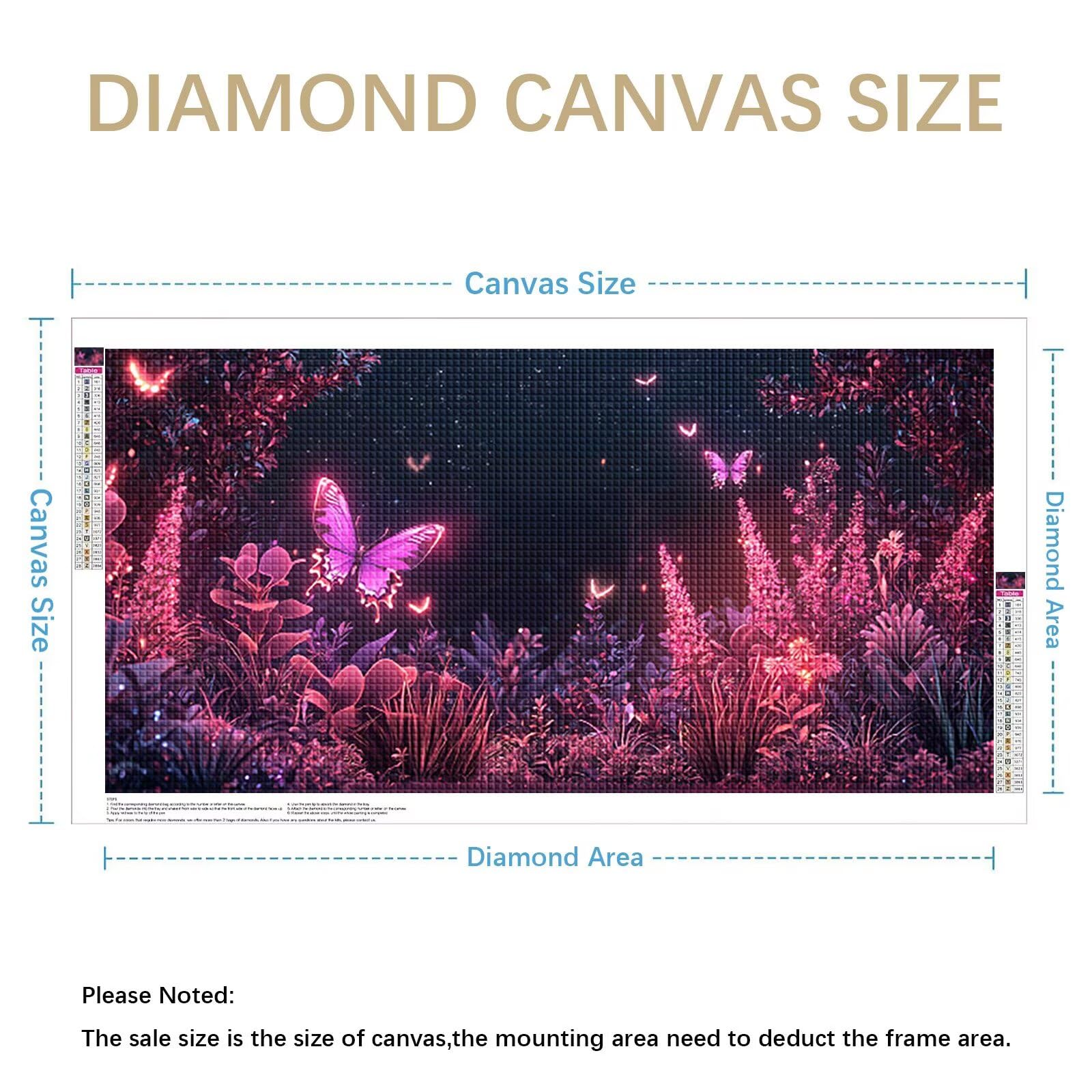 Diamond Painting Schmetterling Diamant Painting Bilder Erwachsene Landschaft, DIY Set Erwachsene Crystal Art, 5D Diamond Art Viereckige Steine Stickerei Kreuzstich für Zimmer Deko 160x80cm 0J-976