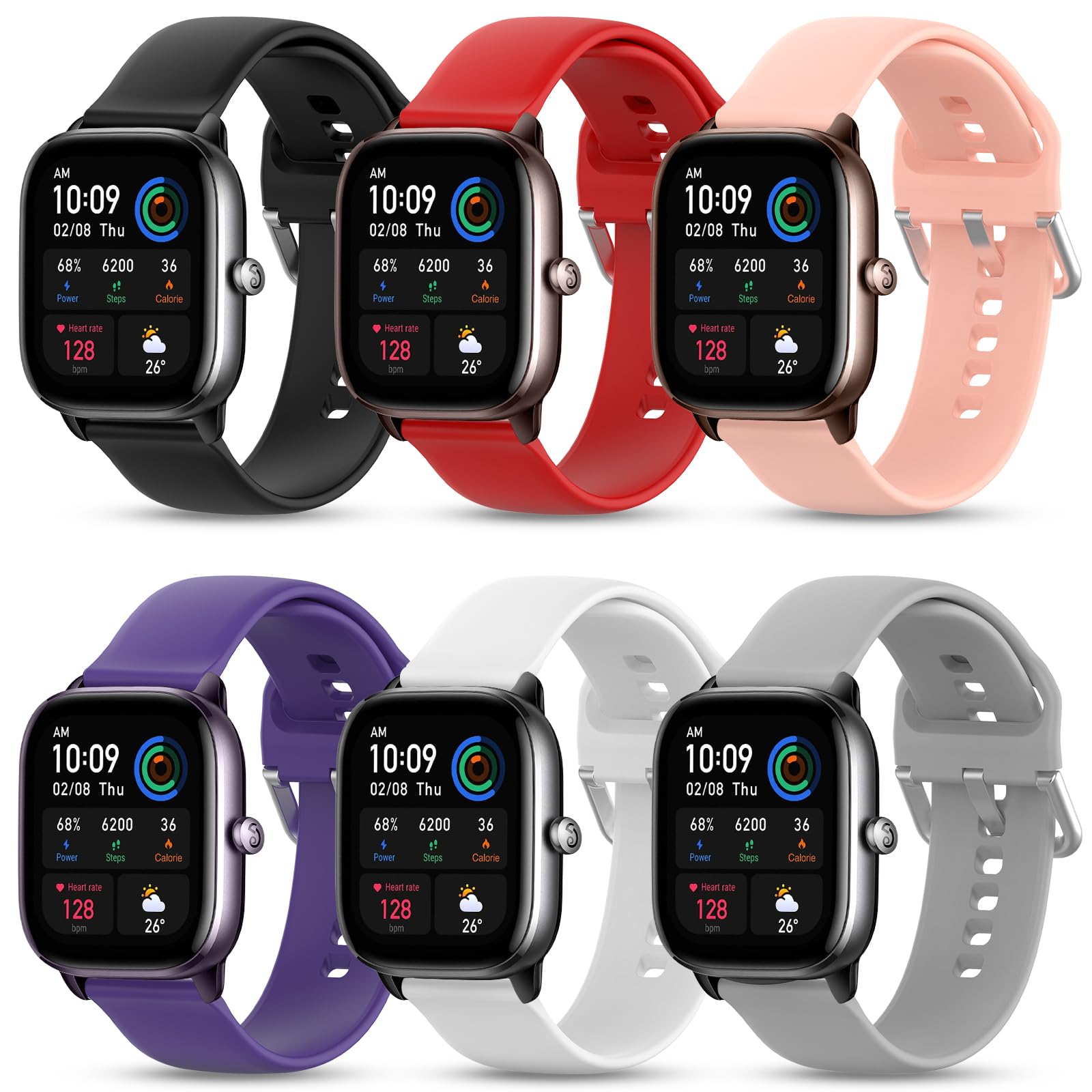 Cinturino Floreale MoSuul 20 Mm Per Amazfit Active/ GTR Mini/ GTS 4 E Altri – Silicone Morbido Donna