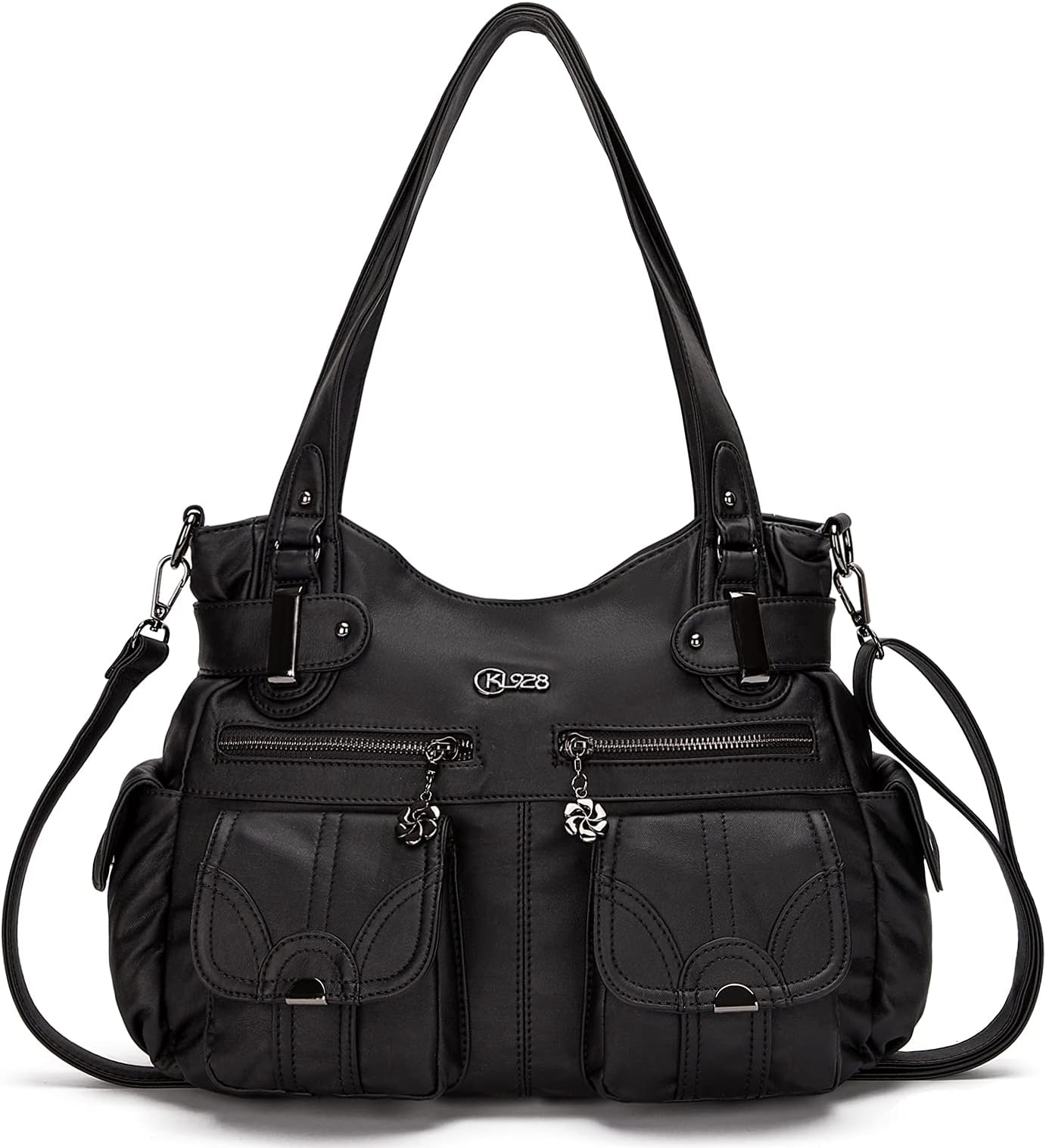 Mini Sac à Main Carryland Pour Femme - Cuir Léopard Noir Et Marron - Occasion En Très Bon état