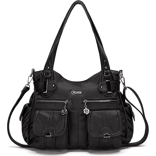 Purses and Handbags for Women Large Hobo Shoulder Bags Soft PU Leather Multi-Pocket Tote Bag