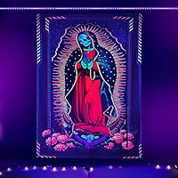 Vista 1 de Simsant Blacklight Wizard Skull Tapestry - Solar Iris UV Sol y Luna Star y Cloud Tarot - Tamaño grande 40 x 60 pulgadas para habitación YGTLSSI18