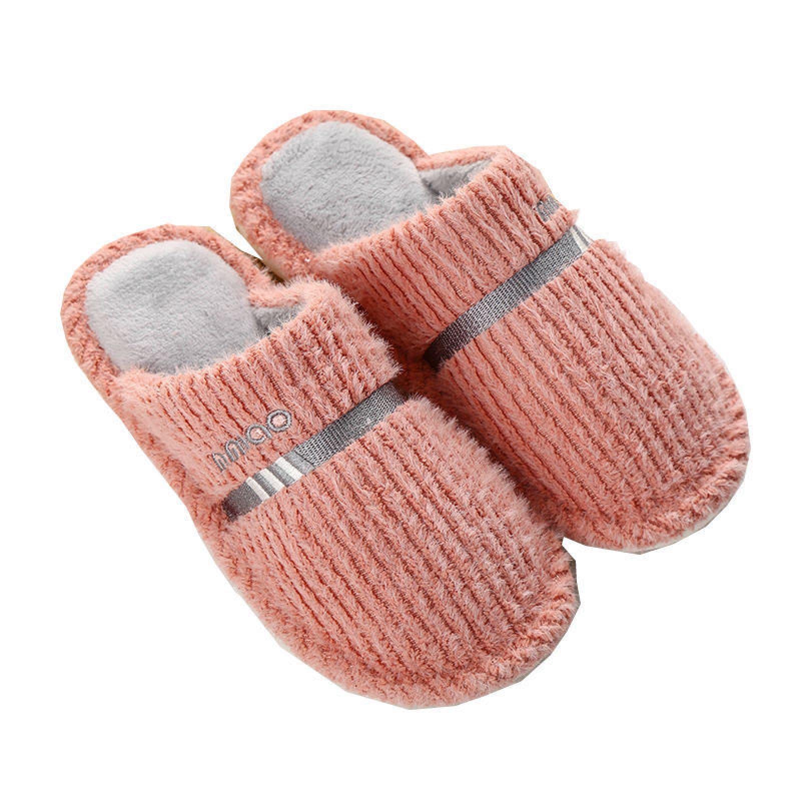 Un'Elegante Pantofole in Cotone Pantofole Calde Pantofole in Cotone Autumn And Winter Striped Men's Cotton Slippers Home Simple Re