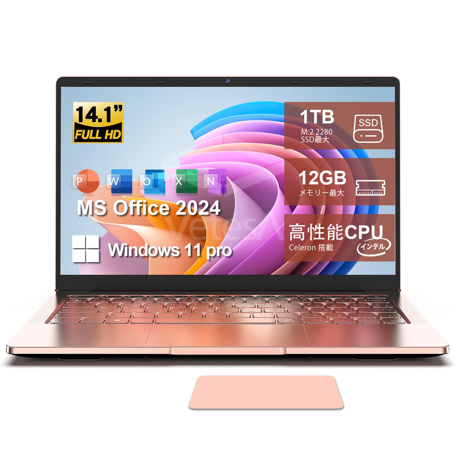 Amazon.co.jp: VETESA ノートパソコン Office2024搭載 Windows11Pro